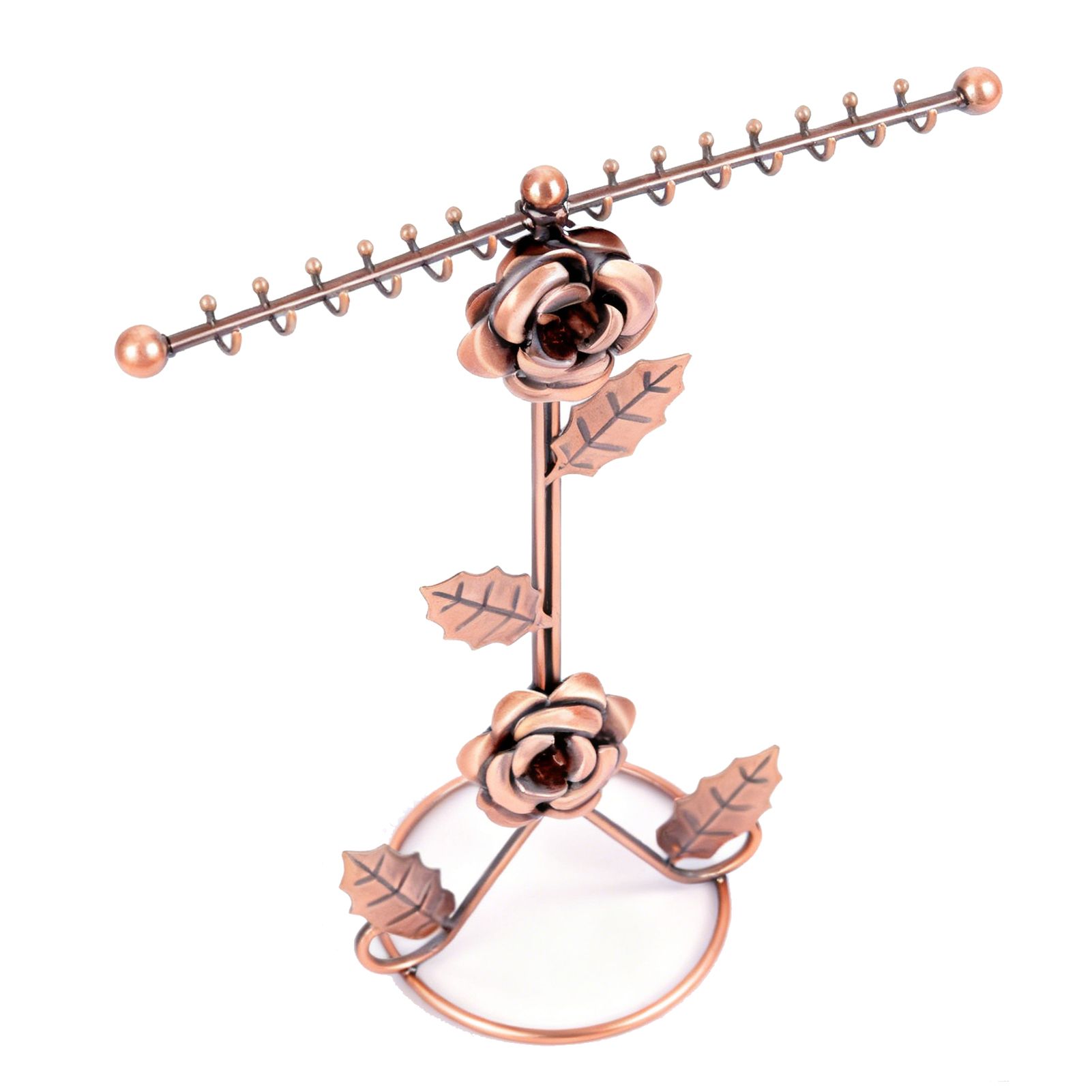 Jewelry Stand Elegant 3D Rose Style Stable Electroplated Metal Jewelry Holder view 6