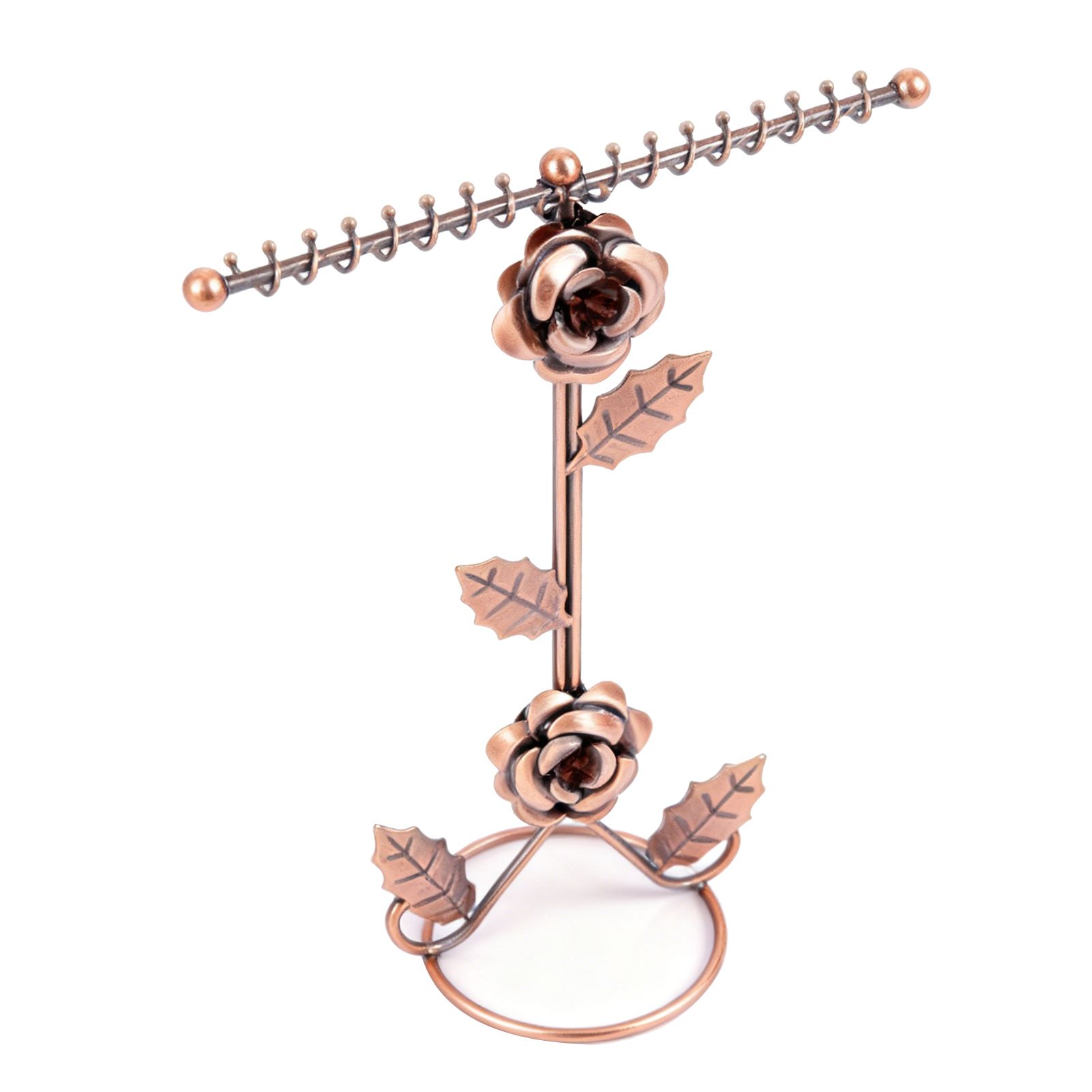 Jewelry Stand Elegant 3D Rose Style Stable Electroplated Metal Jewelry Holder view 8
