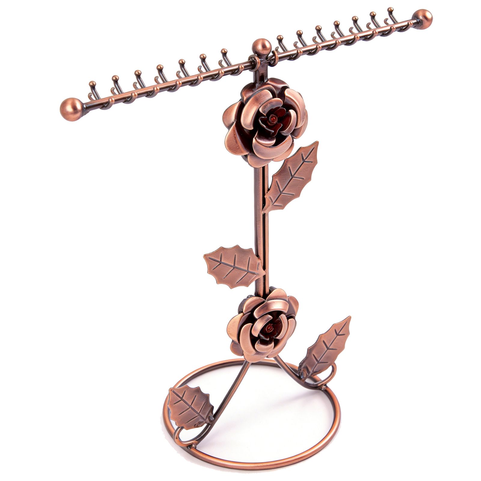 Jewelry Stand Elegant 3D Rose Style Stable Electroplated Metal Jewelry Holder view 11