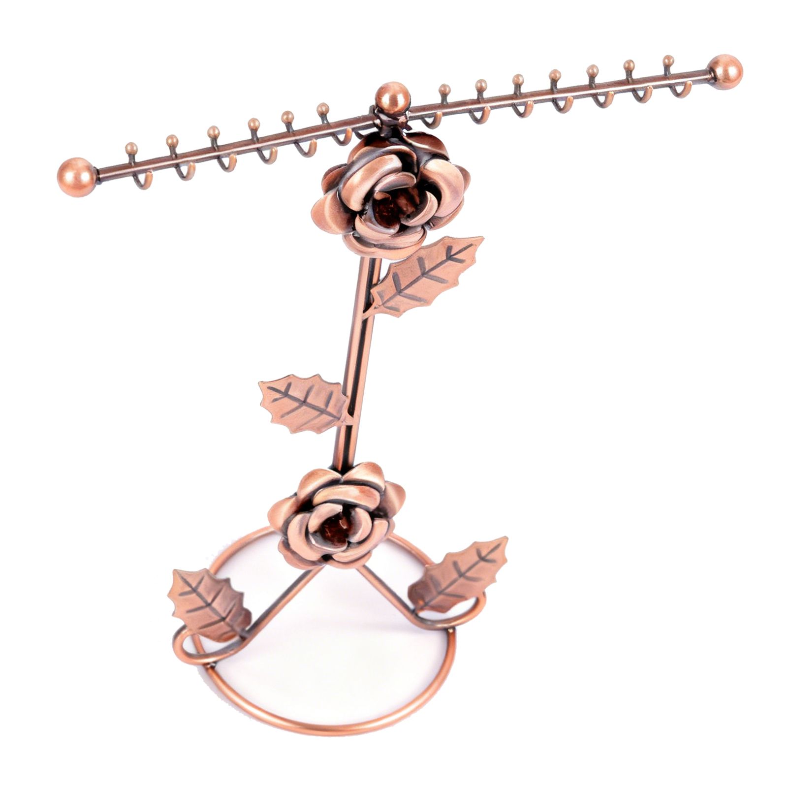 Jewelry Stand Elegant 3D Rose Style Stable Electroplated Metal Jewelry Holder view 12
