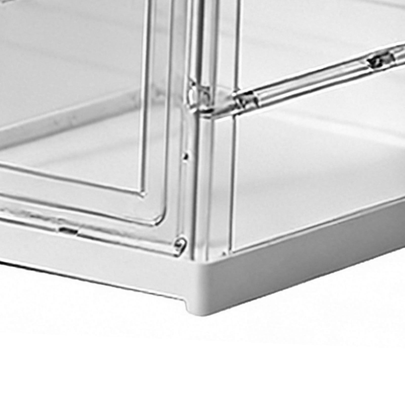 Shoe Storage Box Clear Plastic Stackable Shoe Organizer Space Saving Foldable view 5