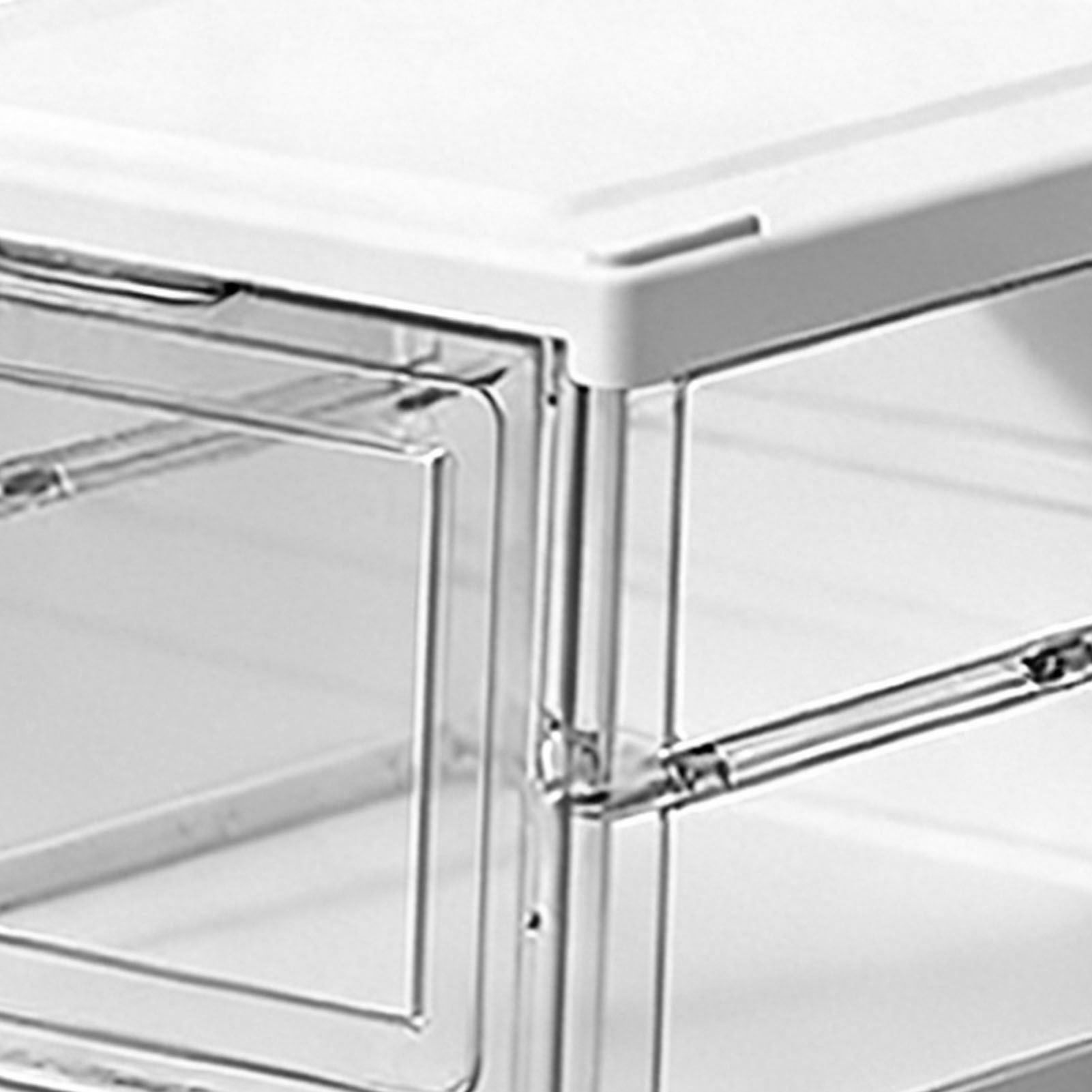 Shoe Storage Box Clear Plastic Stackable Shoe Organizer Space Saving Foldable view 7