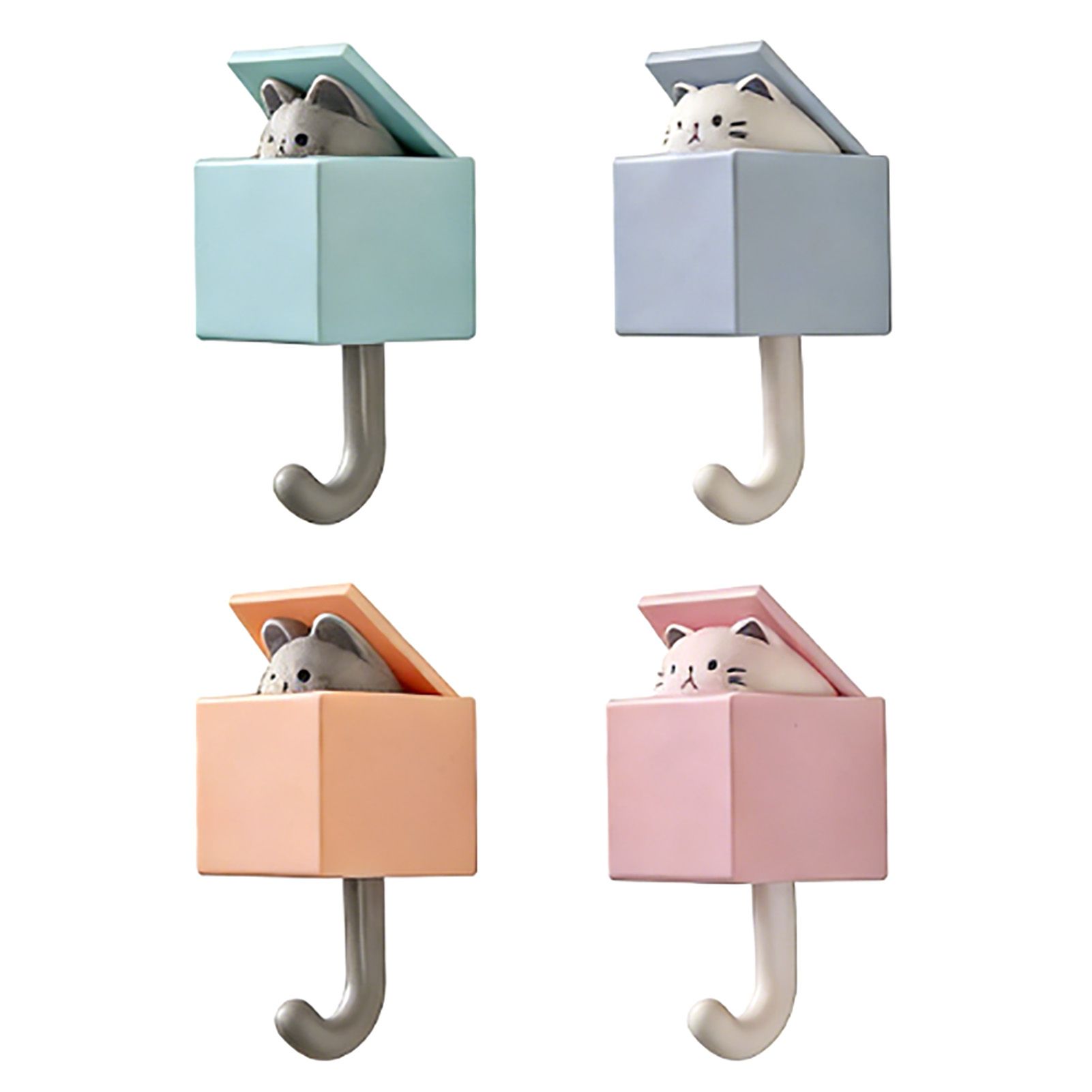 Cute Adhesive Coat Wall Hooks for Wall Door Creative Kawaii Room Decorative view 3