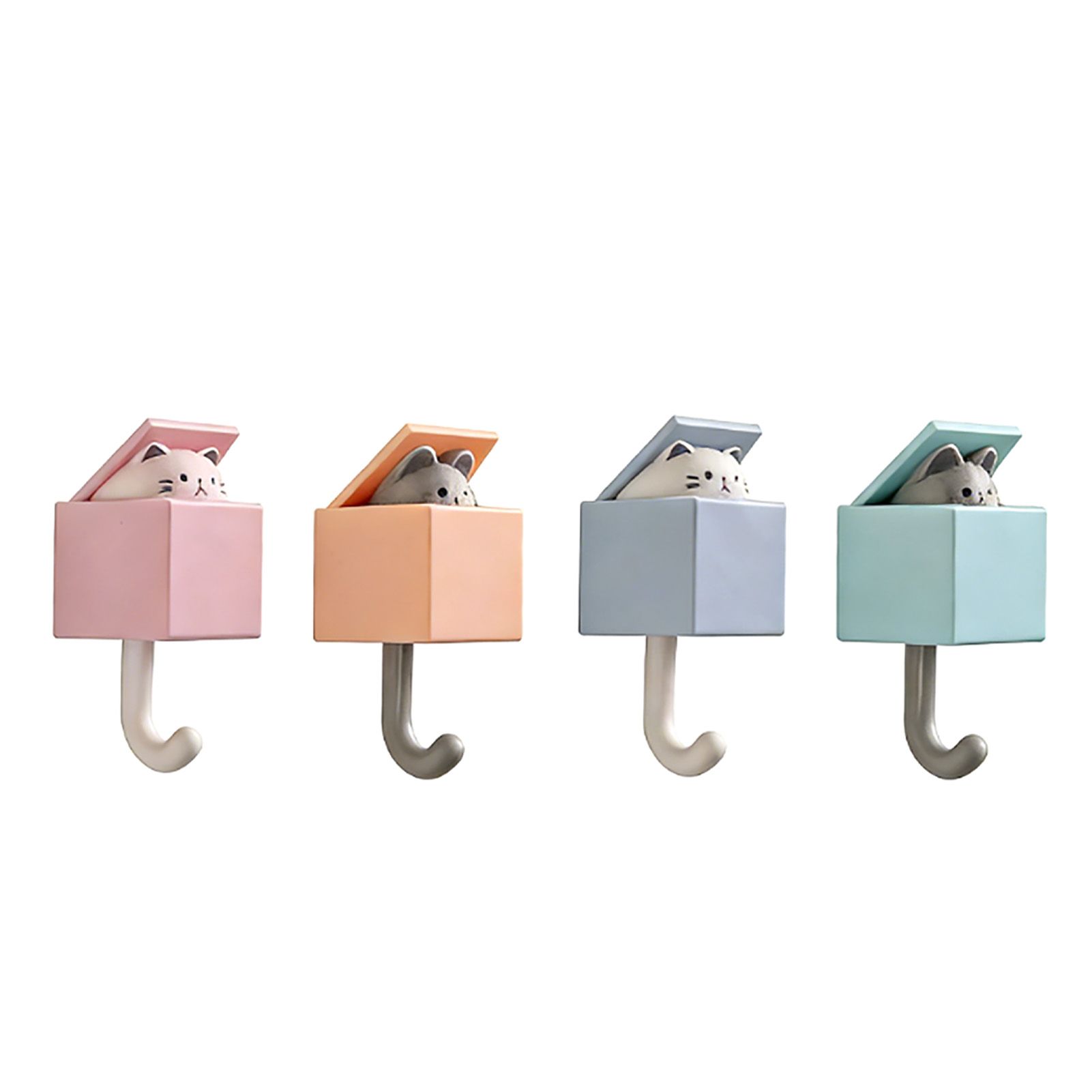 Cute Adhesive Coat Wall Hooks for Wall Door Creative Kawaii Room Decorative view 4