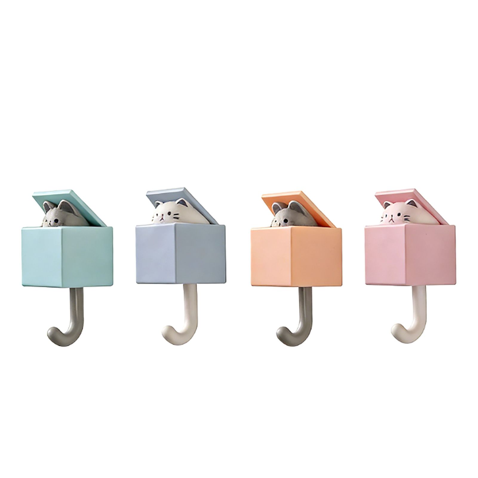 Cute Adhesive Coat Wall Hooks for Wall Door Creative Kawaii Room Decorative view 5