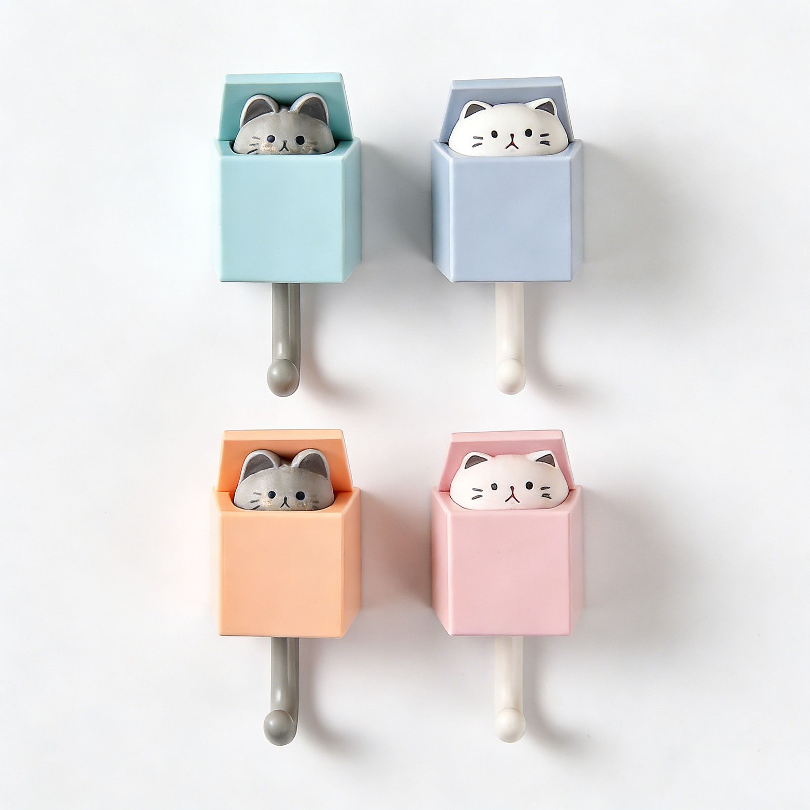 Cute Adhesive Coat Wall Hooks for Wall Door Creative Kawaii Room Decorative view 6
