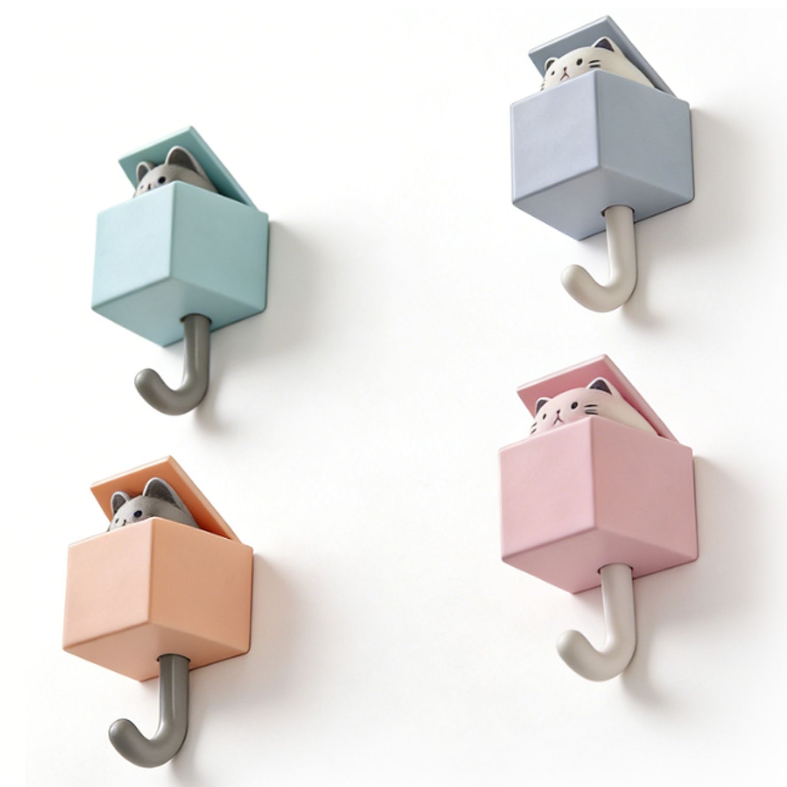 Cute Adhesive Coat Wall Hooks for Wall Door Creative Kawaii Room Decorative view 7