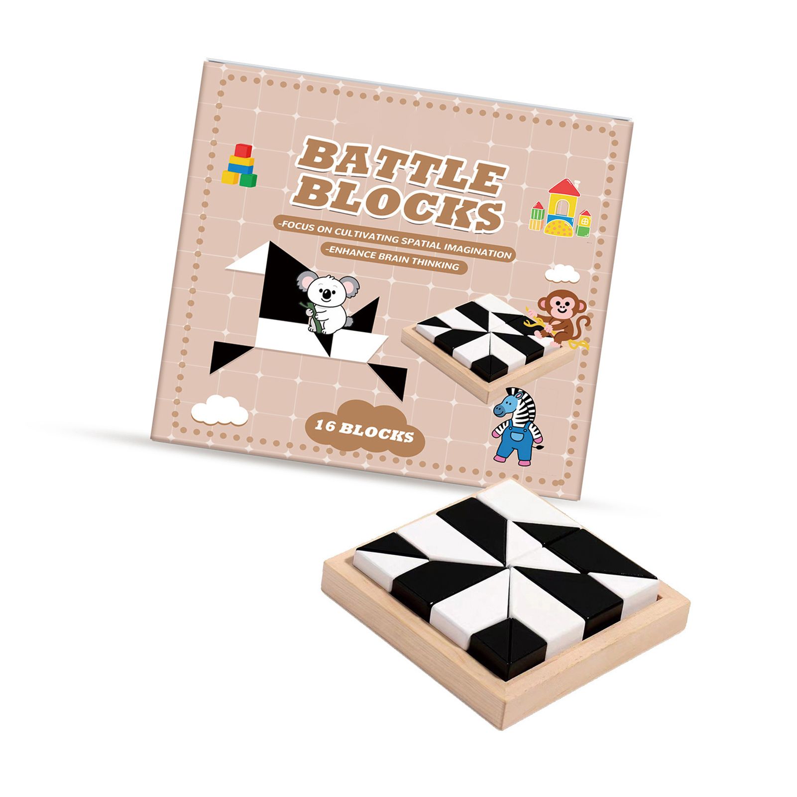 Block Puzzles, Educational Puzzle Game Blocks, Building Toy, Safe Design, Dual view 2