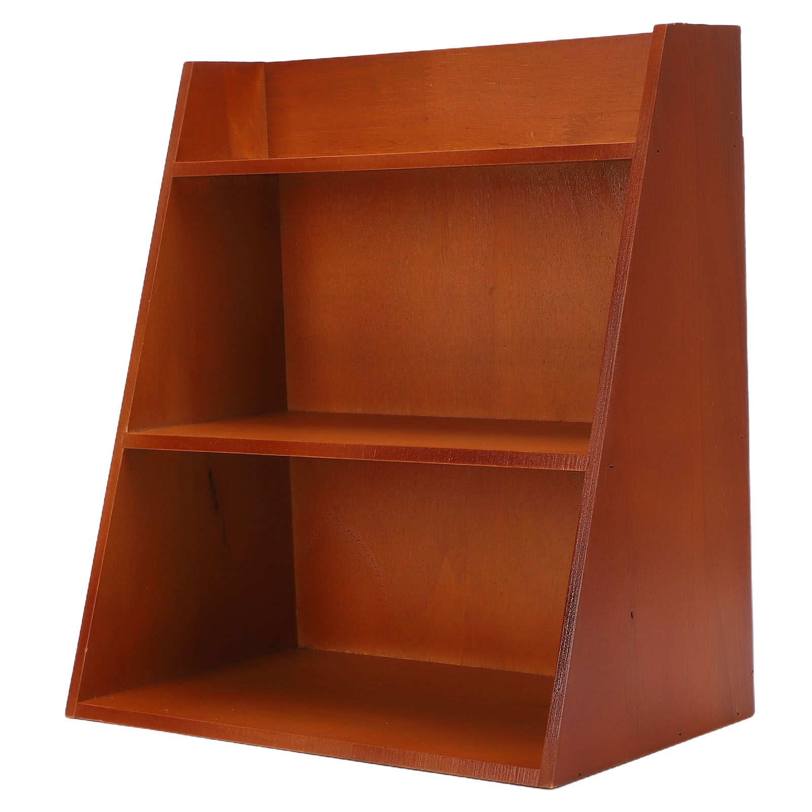 3 Tier Trinket Display Shelf for Wall Countertop Vintage Wooden Shelf Rack for view 8
