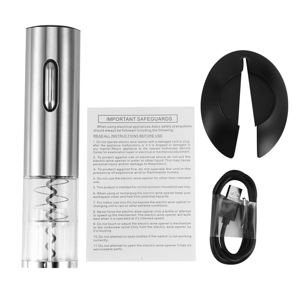 Stainless Steel USB Rechargeable Smart Electric Wine Opener Automatic Bottle view 2