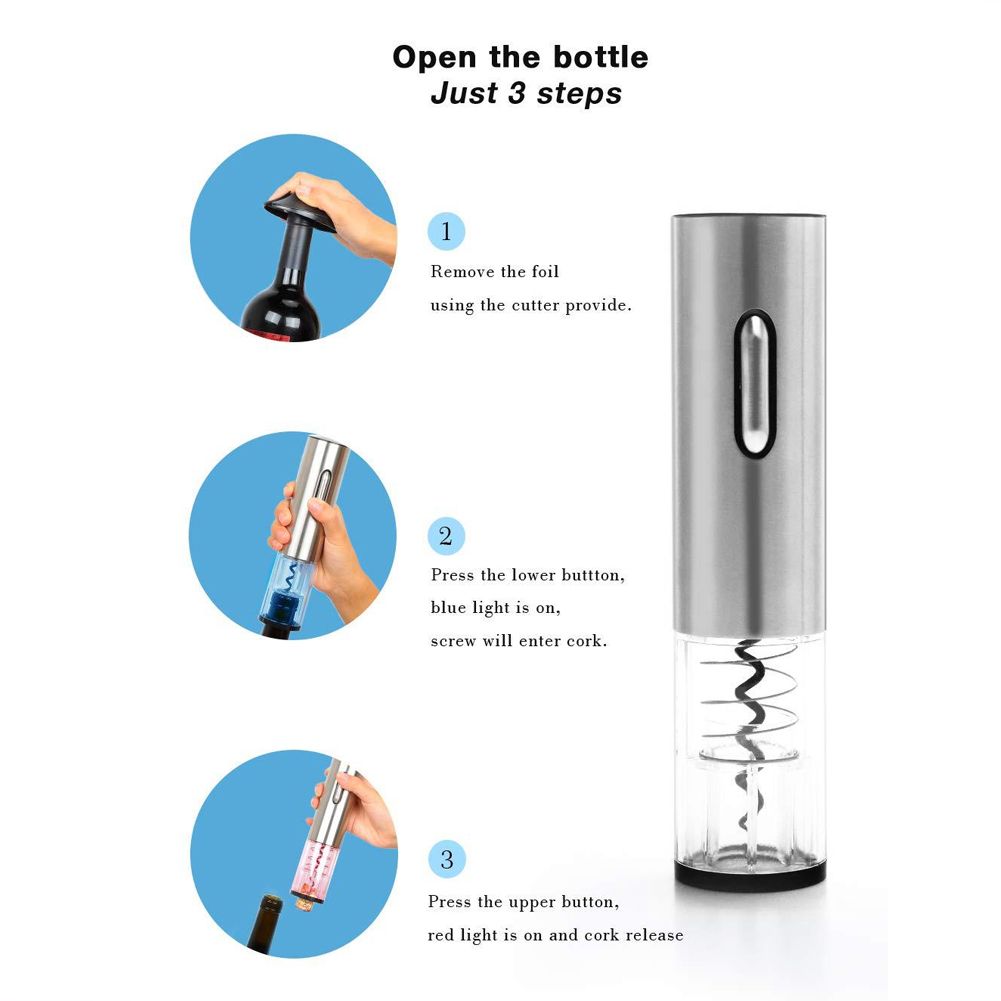 Stainless Steel USB Rechargeable Smart Electric Wine Opener Automatic Bottle view 7
