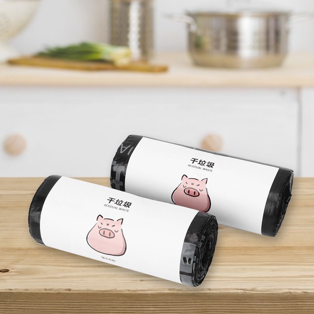 2 Rolls Vest Type Disposable Garbage Bag Portable Household Trash Rubbish Bag view 3