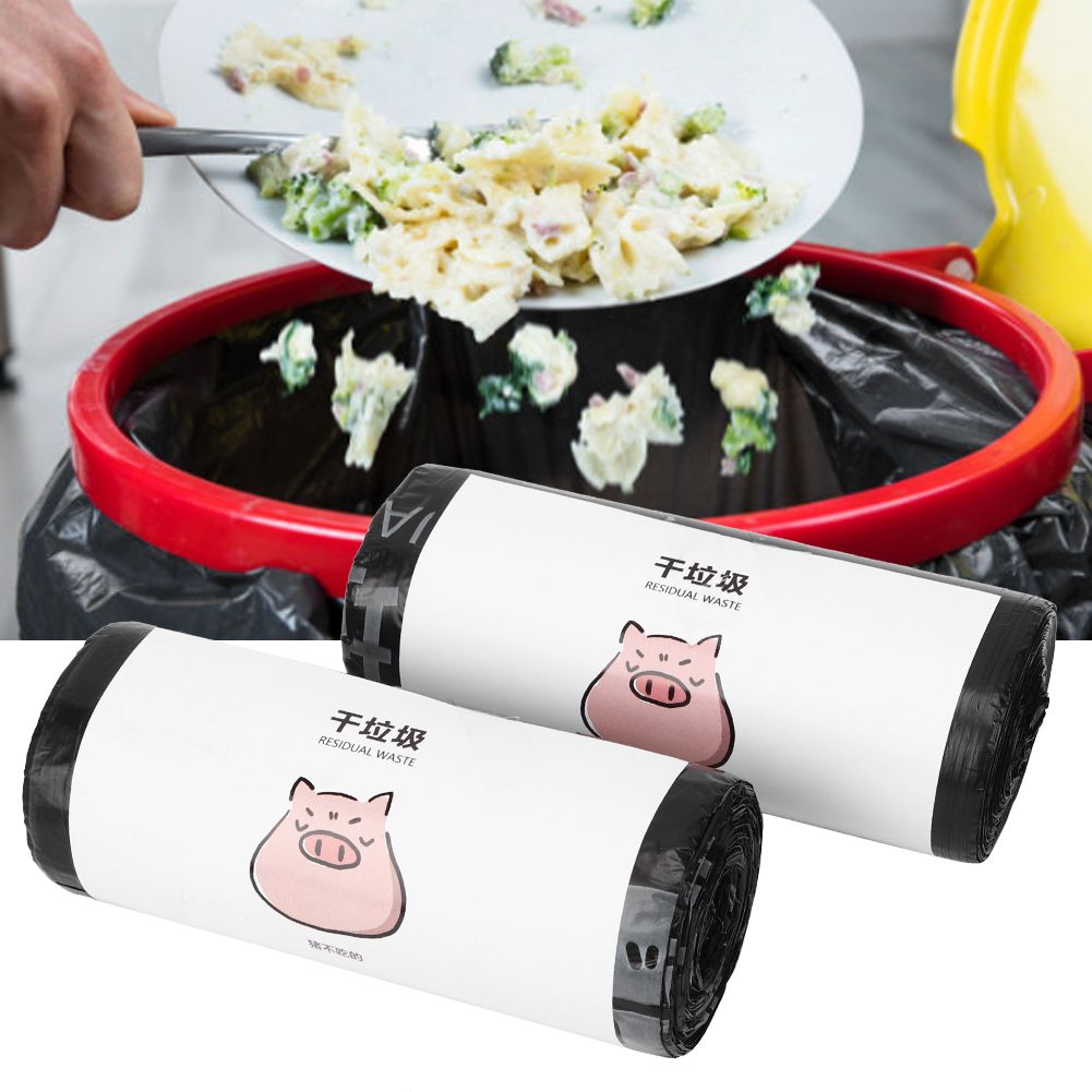 2 Rolls Vest Type Disposable Garbage Bag Portable Household Trash Rubbish Bag view 5