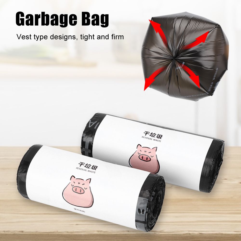 2 Rolls Vest Type Disposable Garbage Bag Portable Household Trash Rubbish Bag view 7