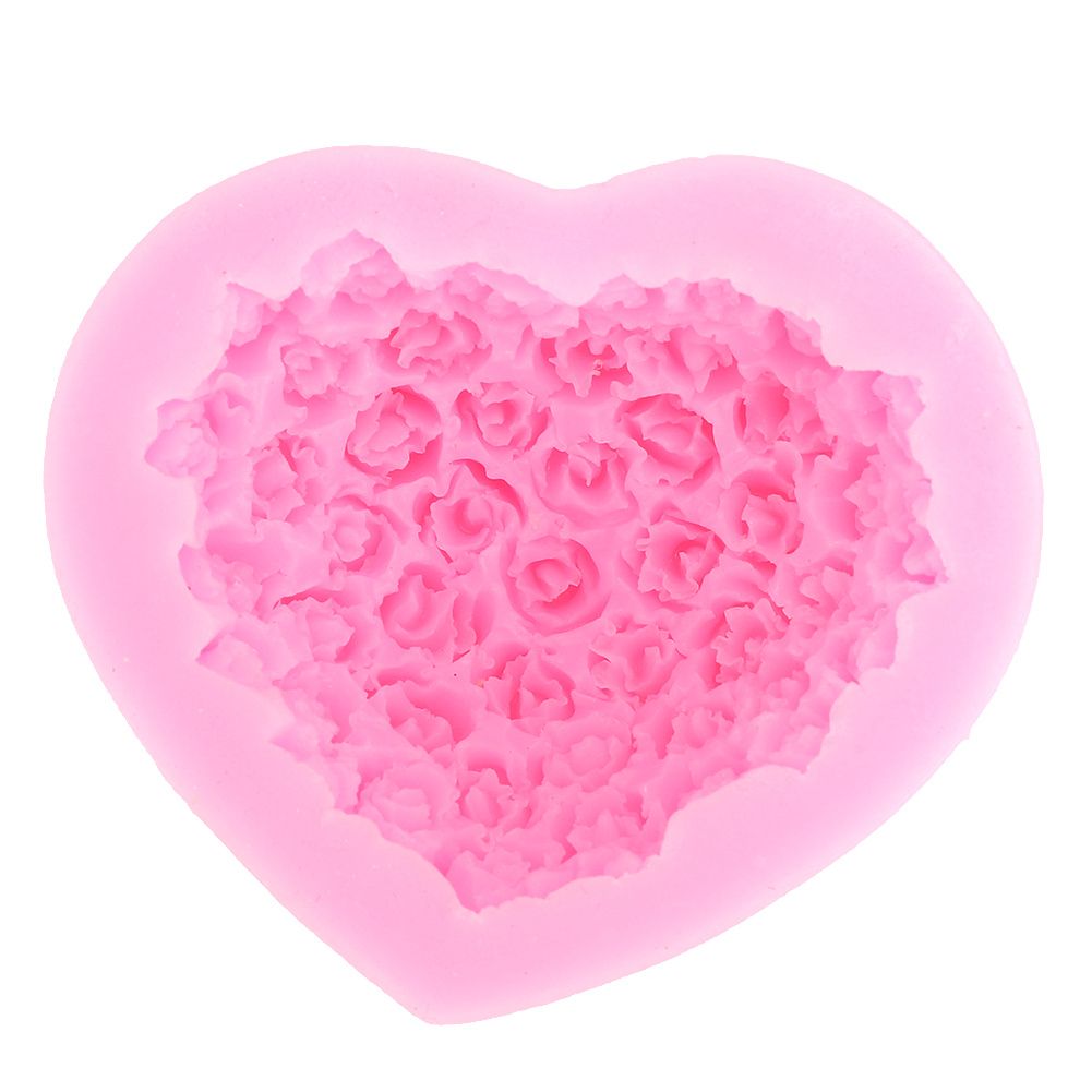 9Pcs Unique Heart Rose Shape Silicone Baking Chocolate Cake Mold DIY Baking view 8