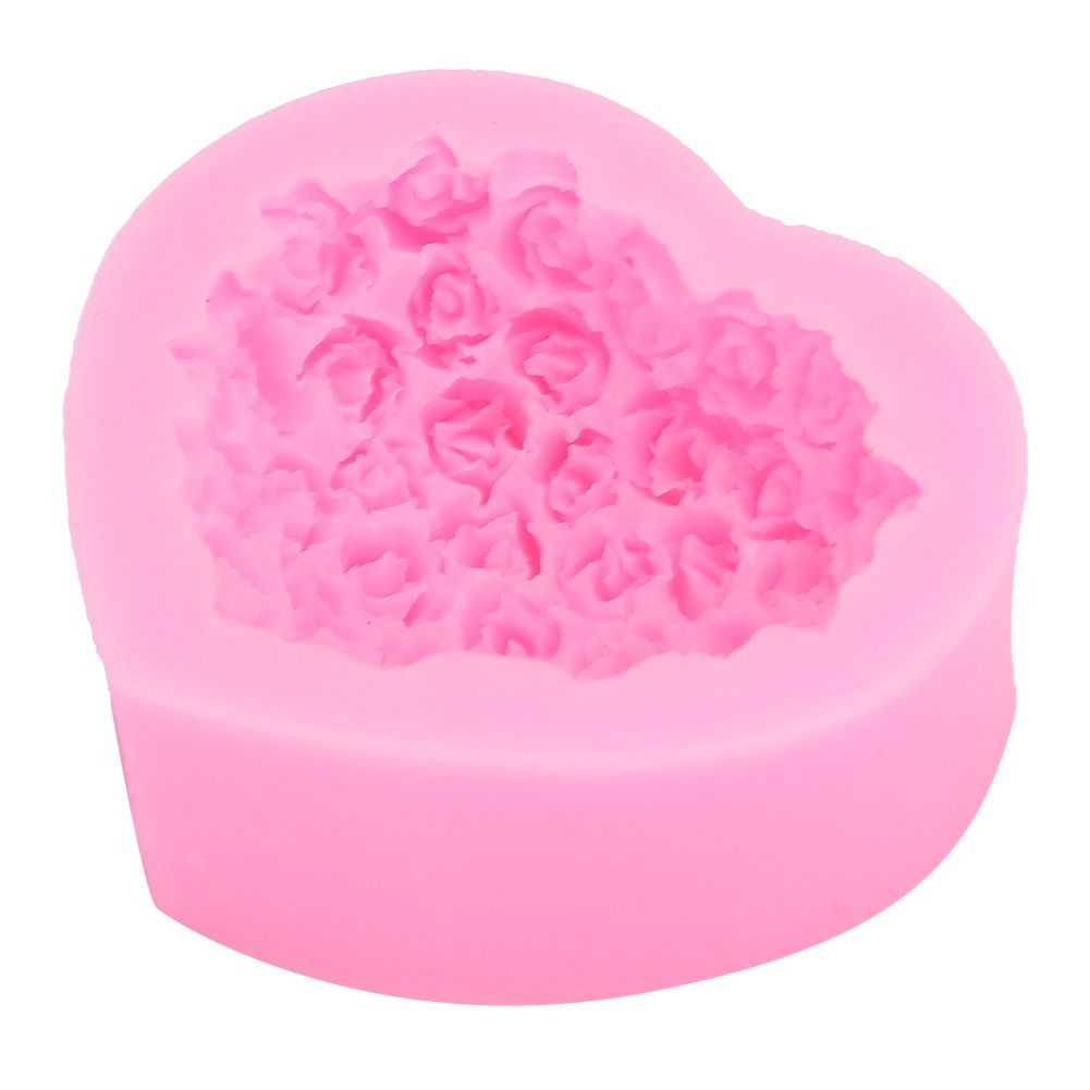 9Pcs Unique Heart Rose Shape Silicone Baking Chocolate Cake Mold DIY Baking view 9