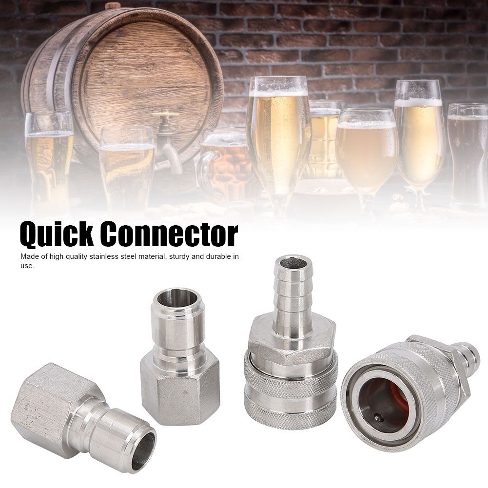 Stainless Steel G1/2in Thread Quick Connector Beer Barrel Connector Adapter view 7