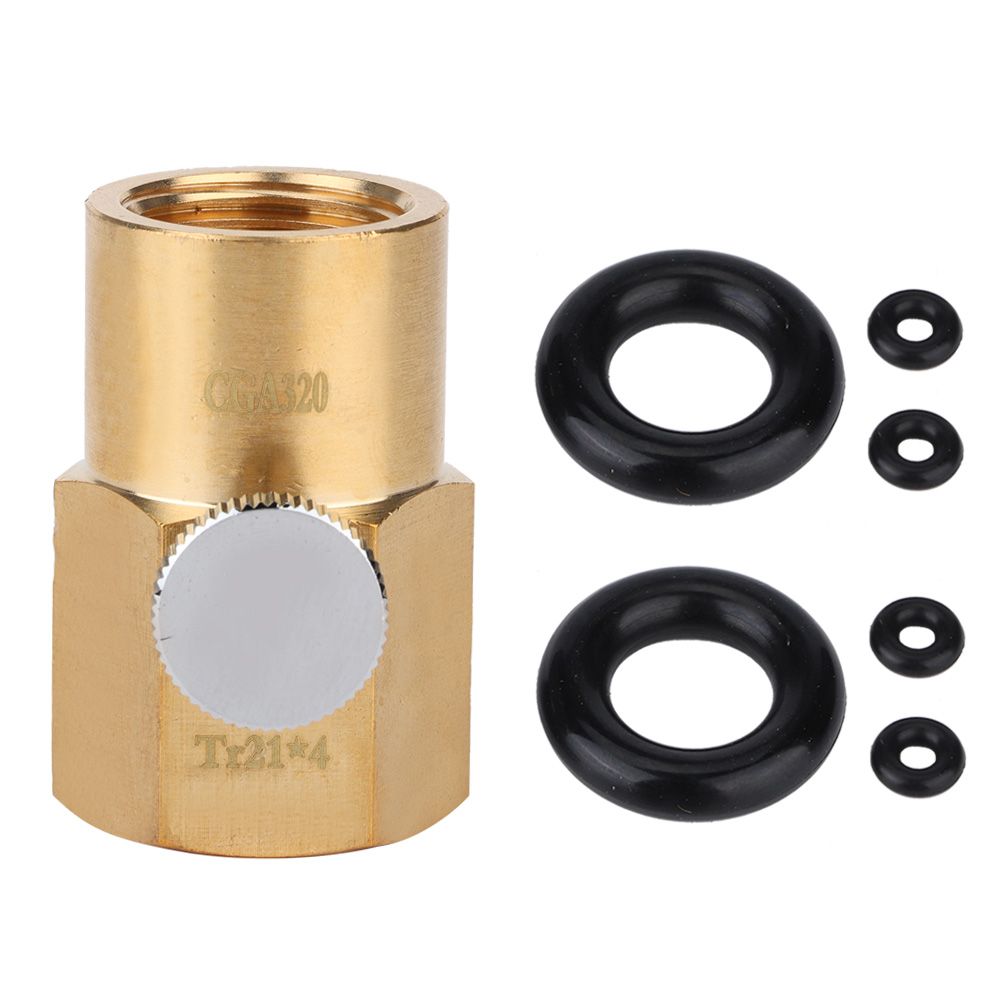 TR21-4 to CGA320 Brass Soda Bottle Adapter CO2 Fill Valve Connector Fittings view 2