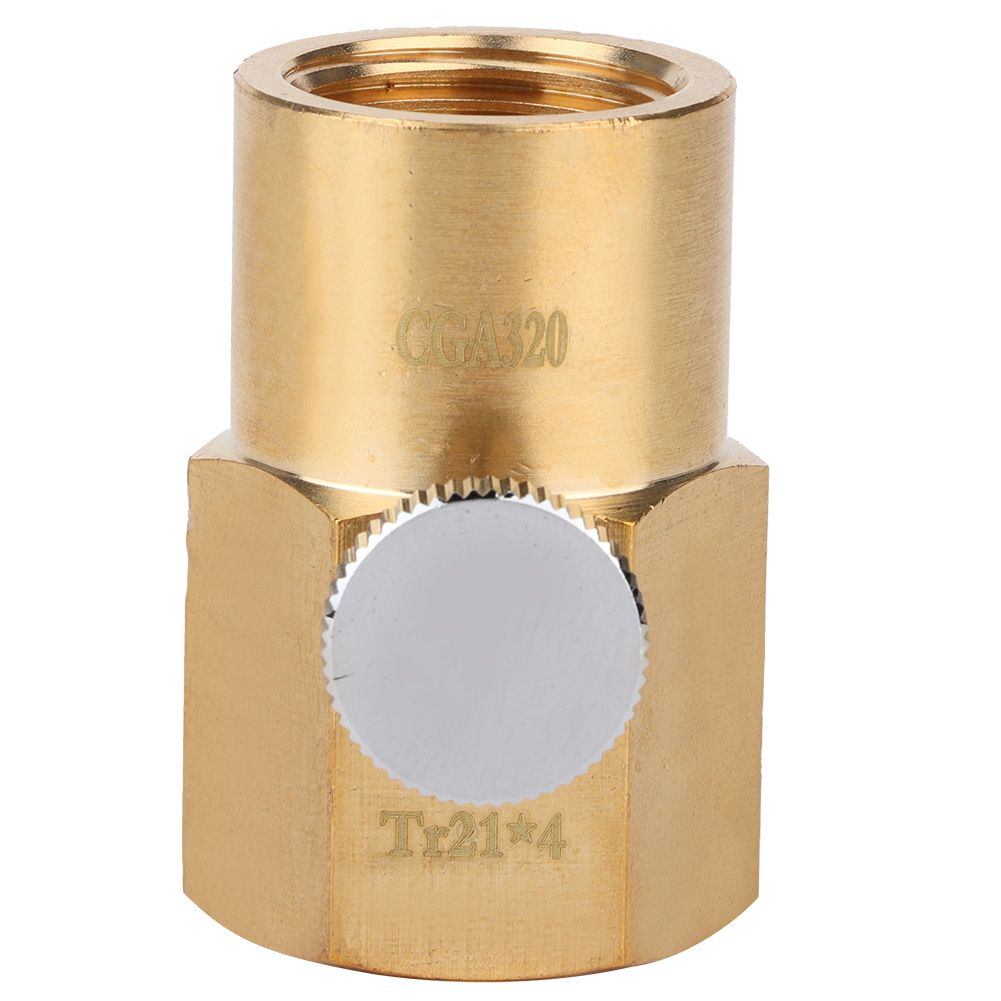 TR21-4 to CGA320 Brass Soda Bottle Adapter CO2 Fill Valve Connector Fittings view 3