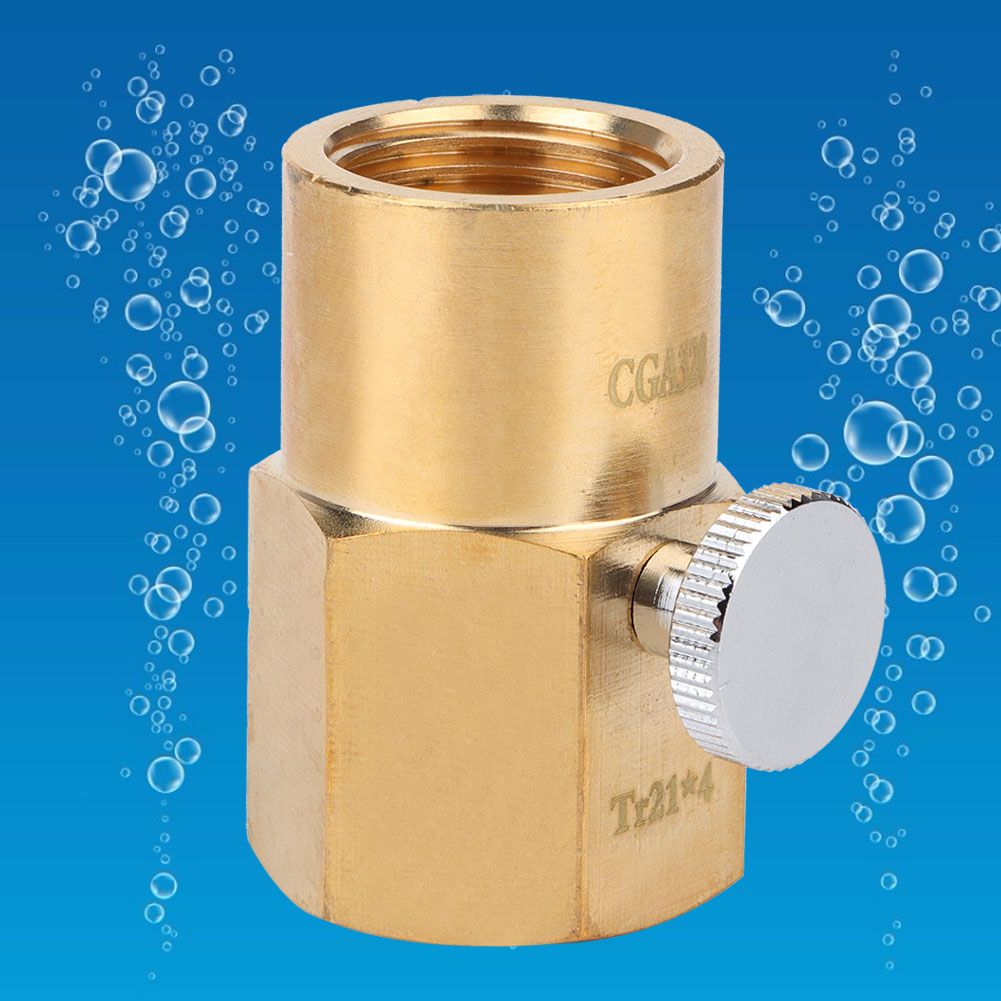TR21-4 to CGA320 Brass Soda Bottle Adapter CO2 Fill Valve Connector Fittings view 7