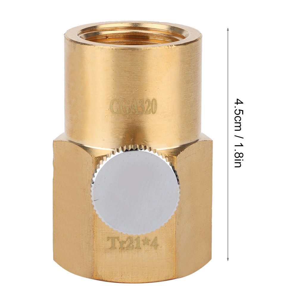 TR21-4 to CGA320 Brass Soda Bottle Adapter CO2 Fill Valve Connector Fittings view 10