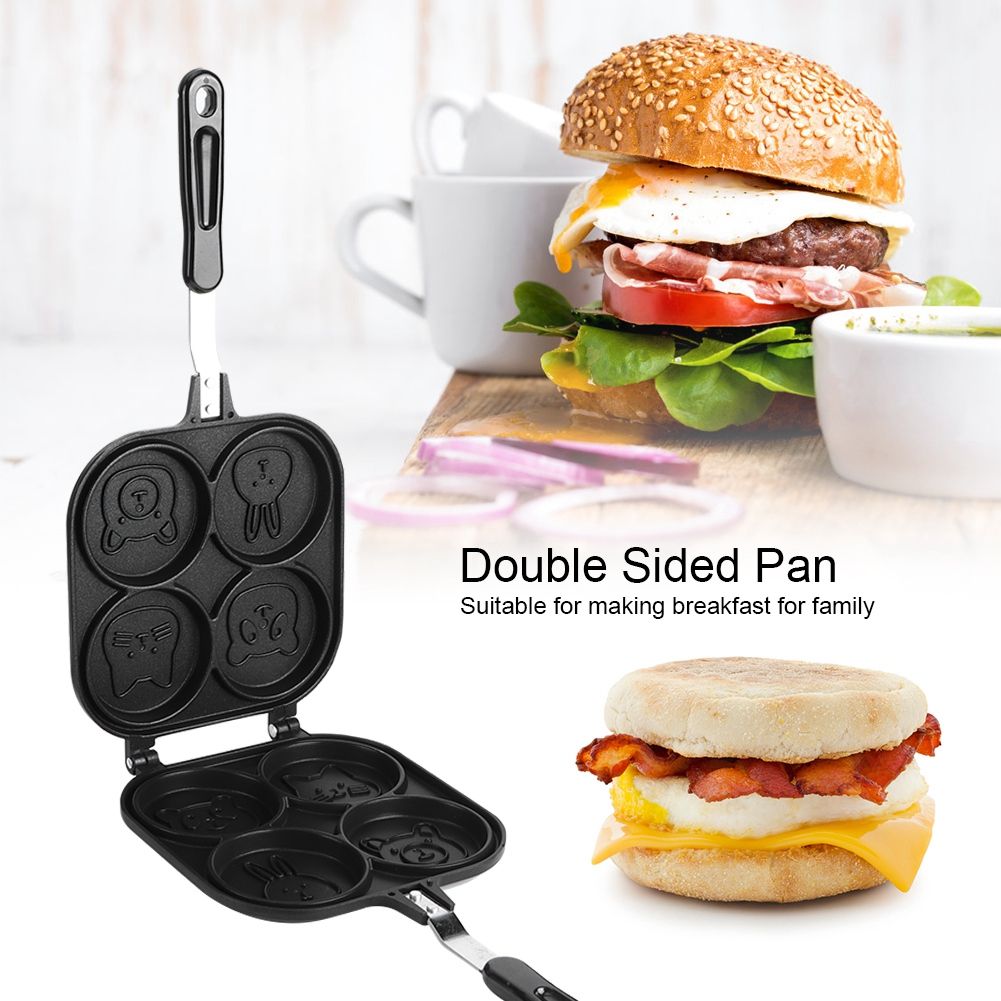 Double-Sided Lovely Cartoon Animal Pattern Breakfast Non-Stick Frying Pan view 7
