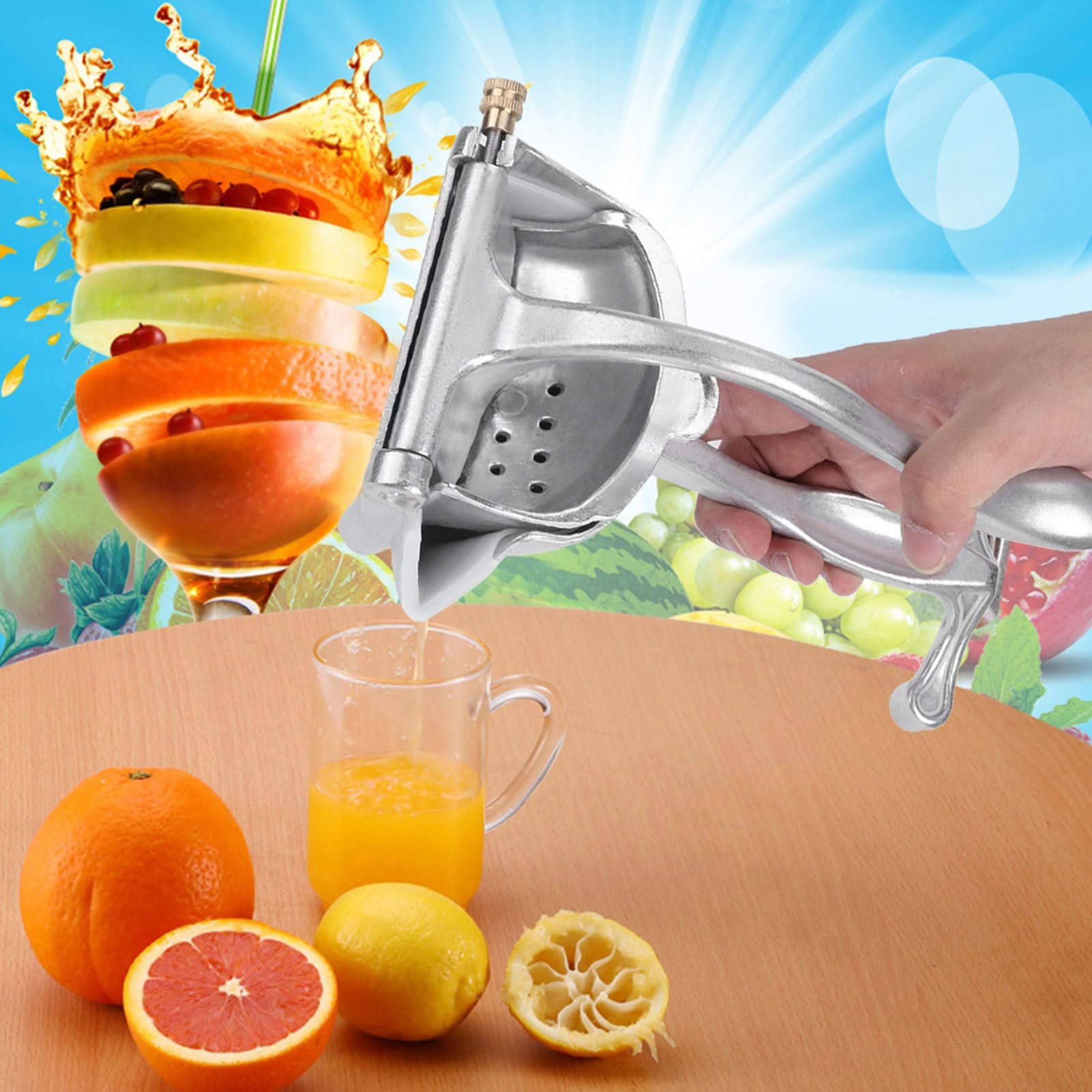 Aluminum Alloy Portable Manual Fruit Juicer Lemon Orange Squeezer Extractor view 4