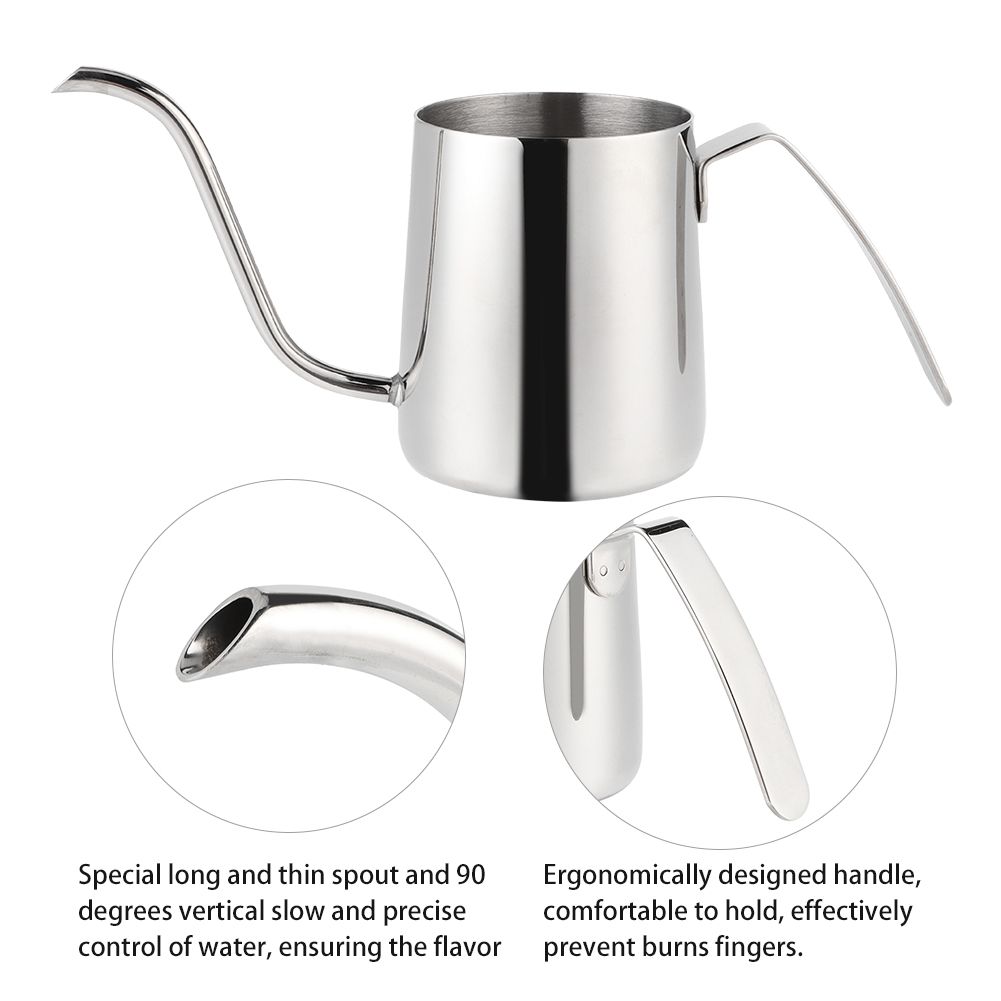 250ml Stainless Steel Coffee Pot Long Spout Kettle with Handle for Home Coffee view 9