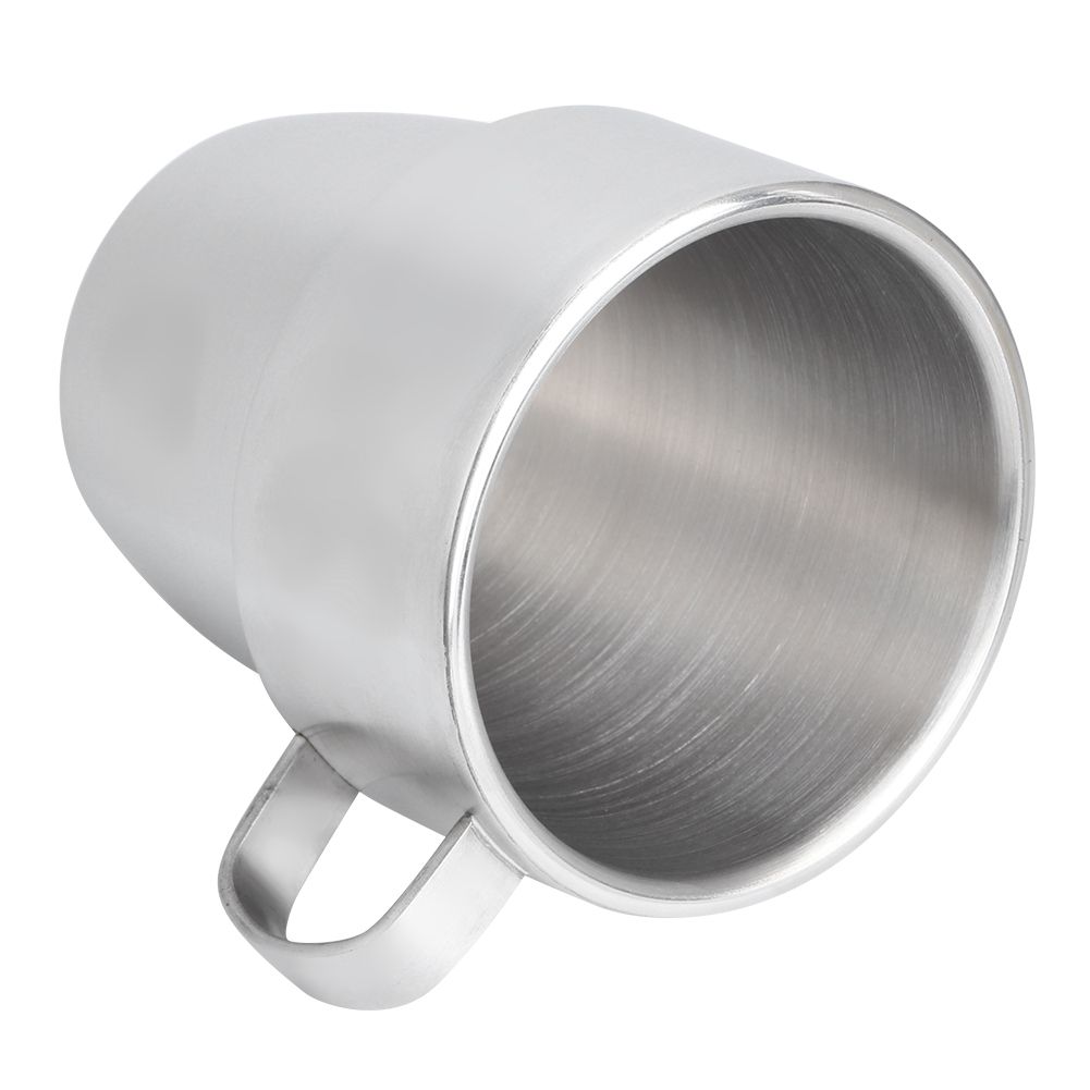 Household 304 Stainless Steel Double Layer Coffee Cup Mug with Handle for view 6