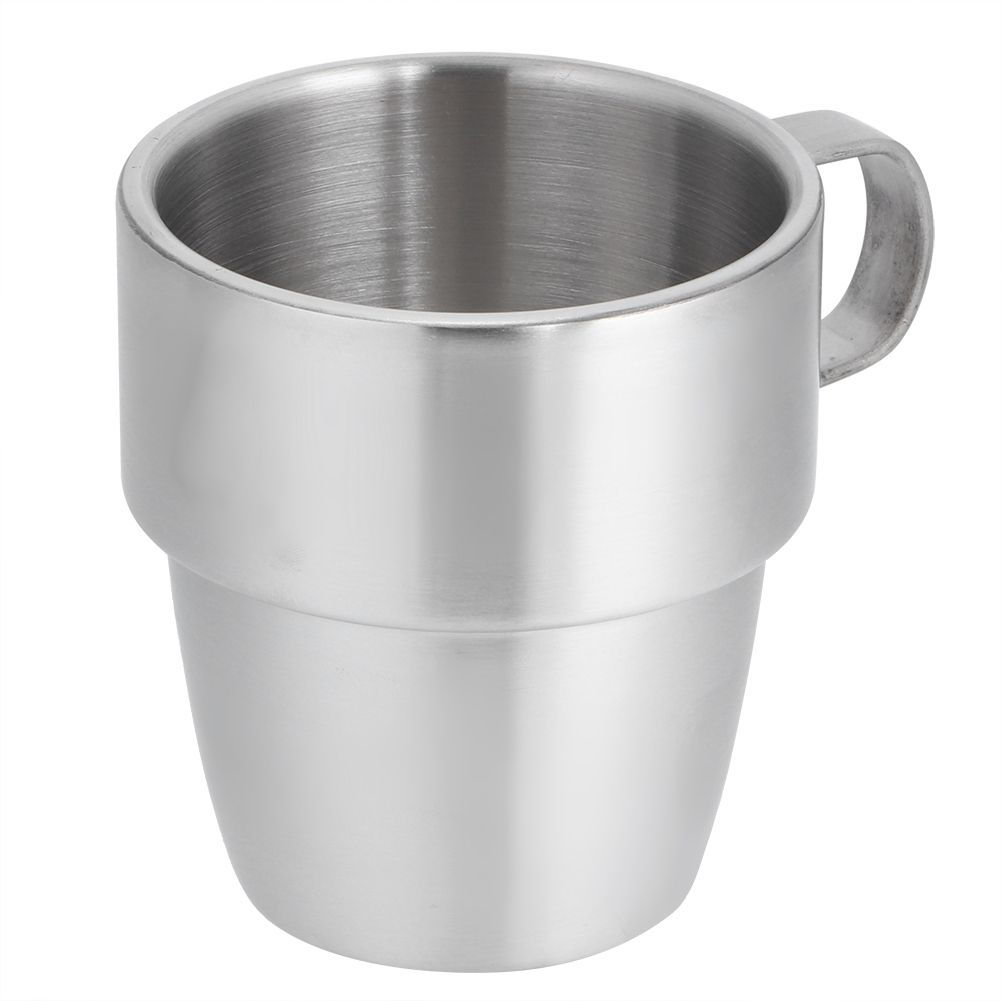 Household 304 Stainless Steel Double Layer Coffee Cup Mug with Handle for view 10