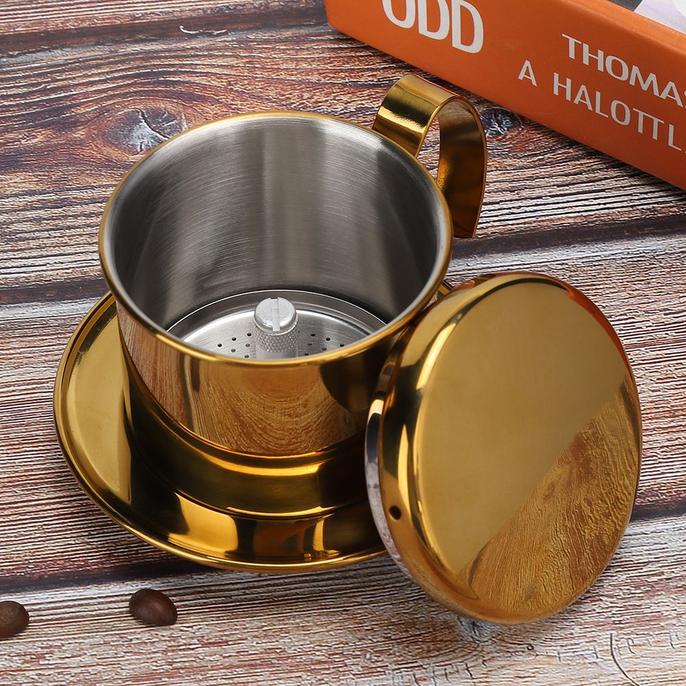 Stainless Steel Vietnamese Style Coffee Maker Pot Coffee Drip Brewer for Home