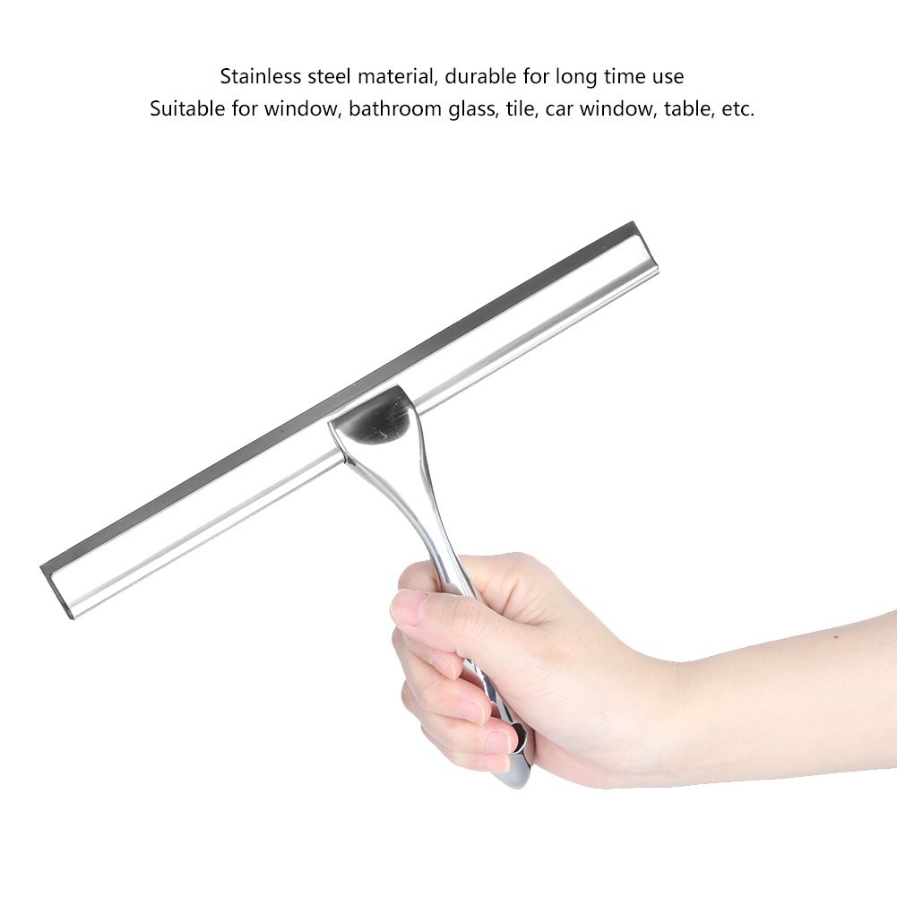Stainless Steel Glass Cleaner Window Wiper Bathroom Glass Tile Scraper with view 7