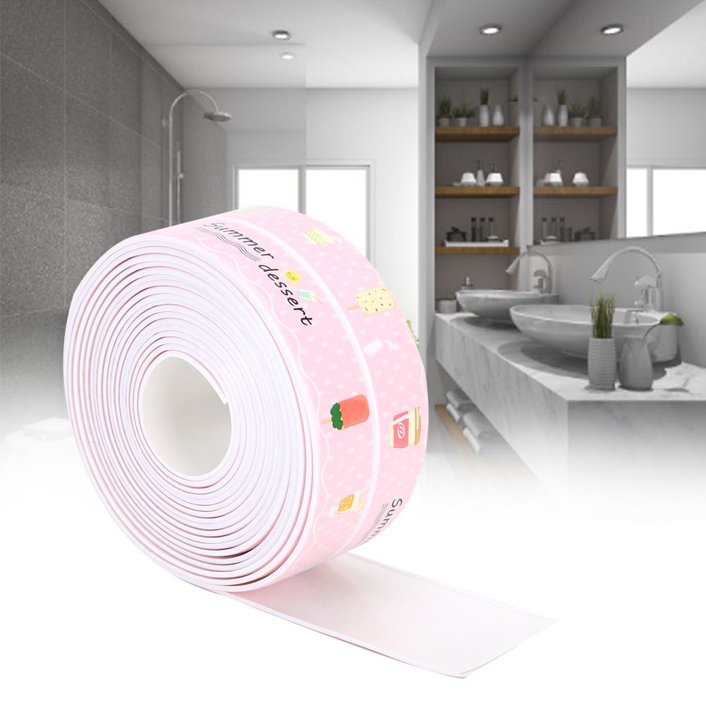 PVC Gaps Waterproof Sealing Strip Stovetop Toilet Self Adhesive Tape for view 5