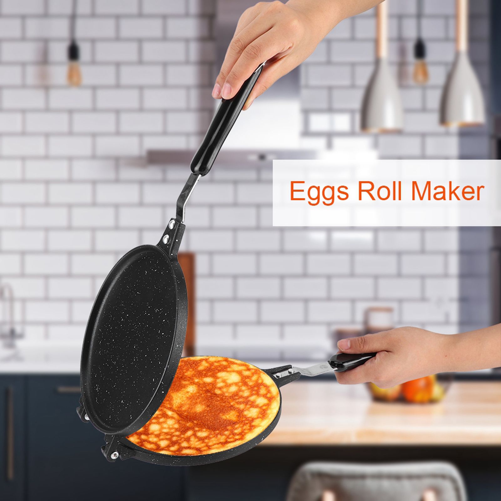 Household Round Shape Eggs Roll Maker Waffle Baking Mold Kitchen Baking Tool view 9
