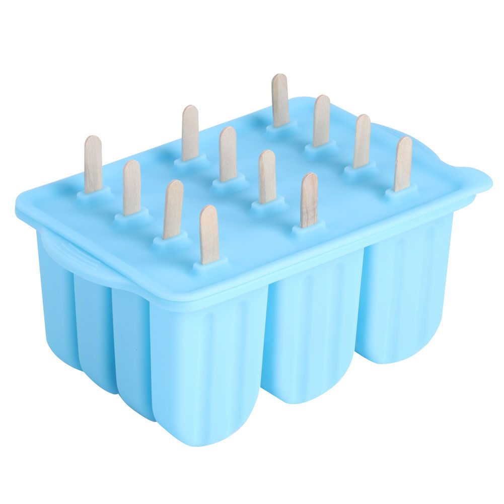 12-Grids Food Grade Silicone Ice Cream Mold Maker Making Tool with Cover and view 3