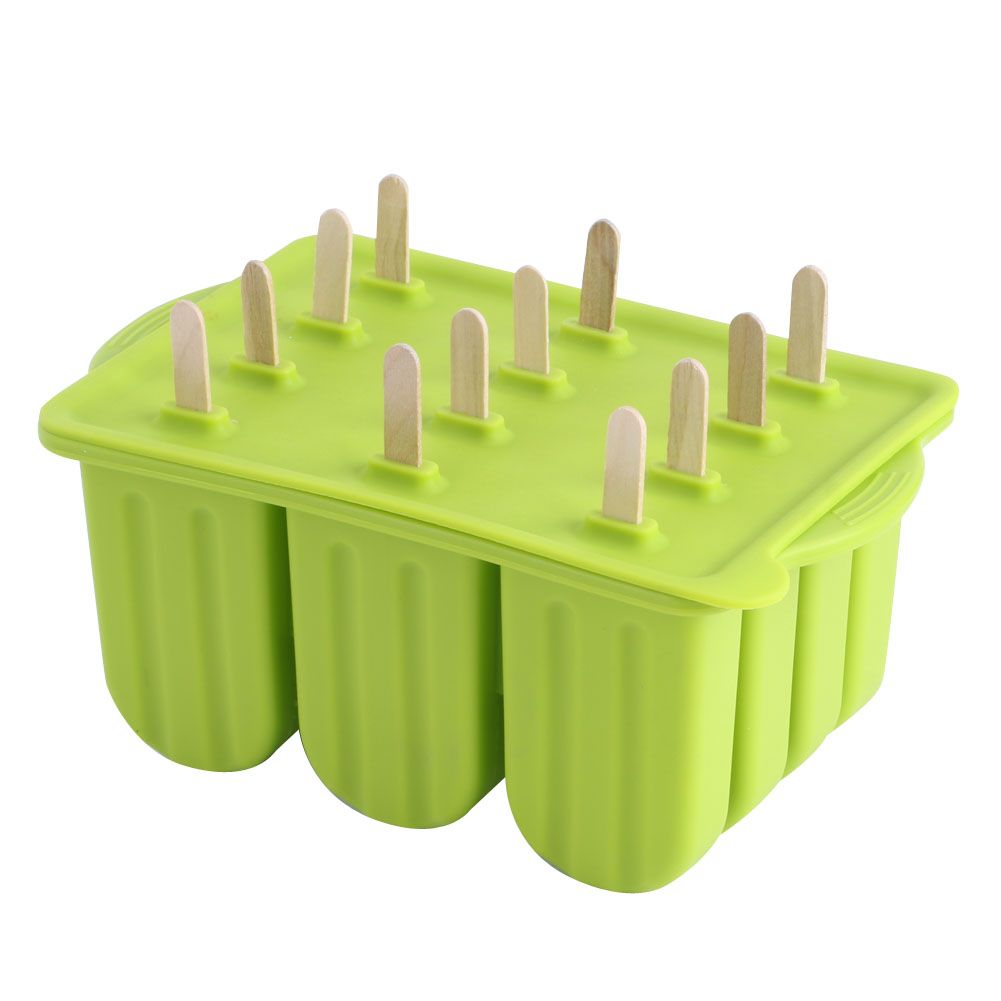 12-Grids Food Grade Silicone Ice Cream Mold Maker Making Tool with Cover and view 3