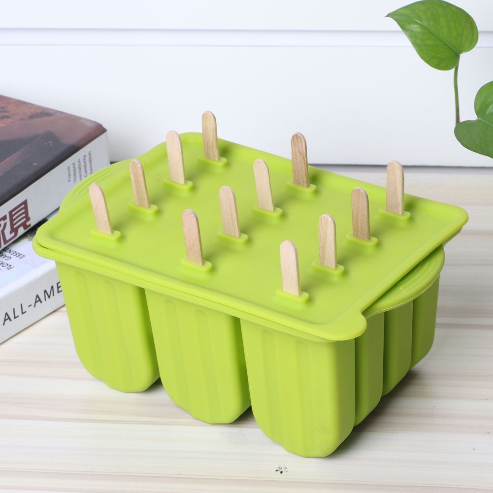 12-Grids Food Grade Silicone Ice Cream Mold Maker Making Tool with Cover and view 5