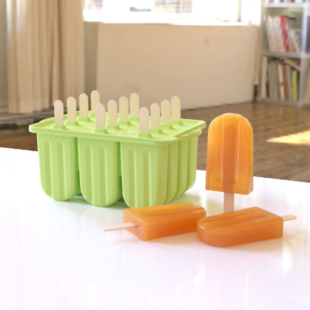 12-Grids Food Grade Silicone Ice Cream Mold Maker Making Tool with Cover and view 7