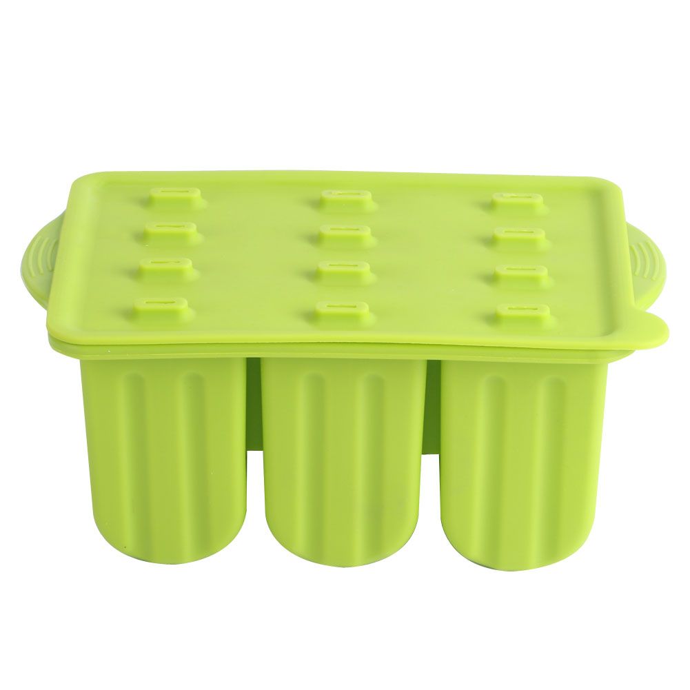 12-Grids Food Grade Silicone Ice Cream Mold Maker Making Tool with Cover and view 11