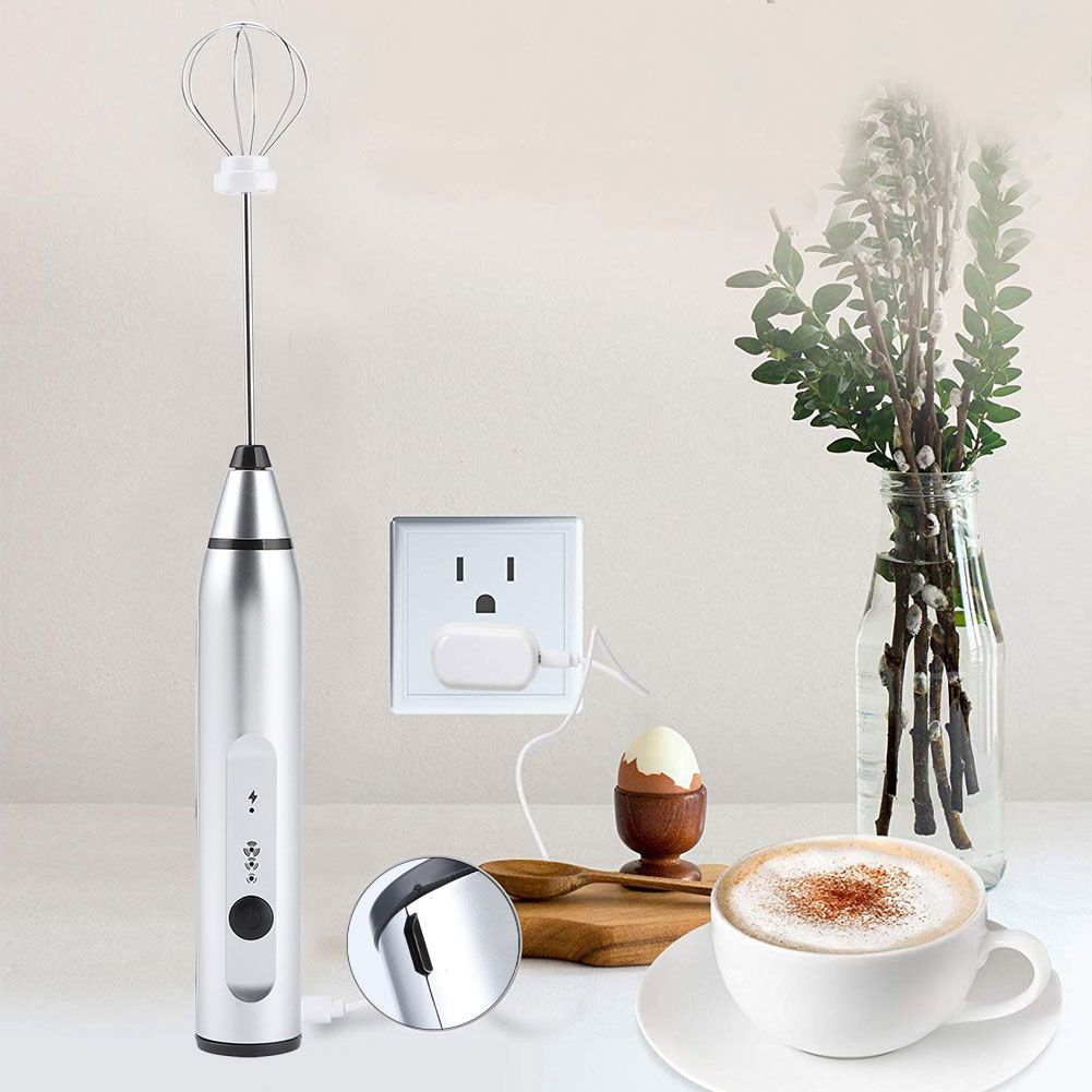 Rechargeable Milk Frother Electric Coffee Mixer Handheld Egg Beater Household view 6