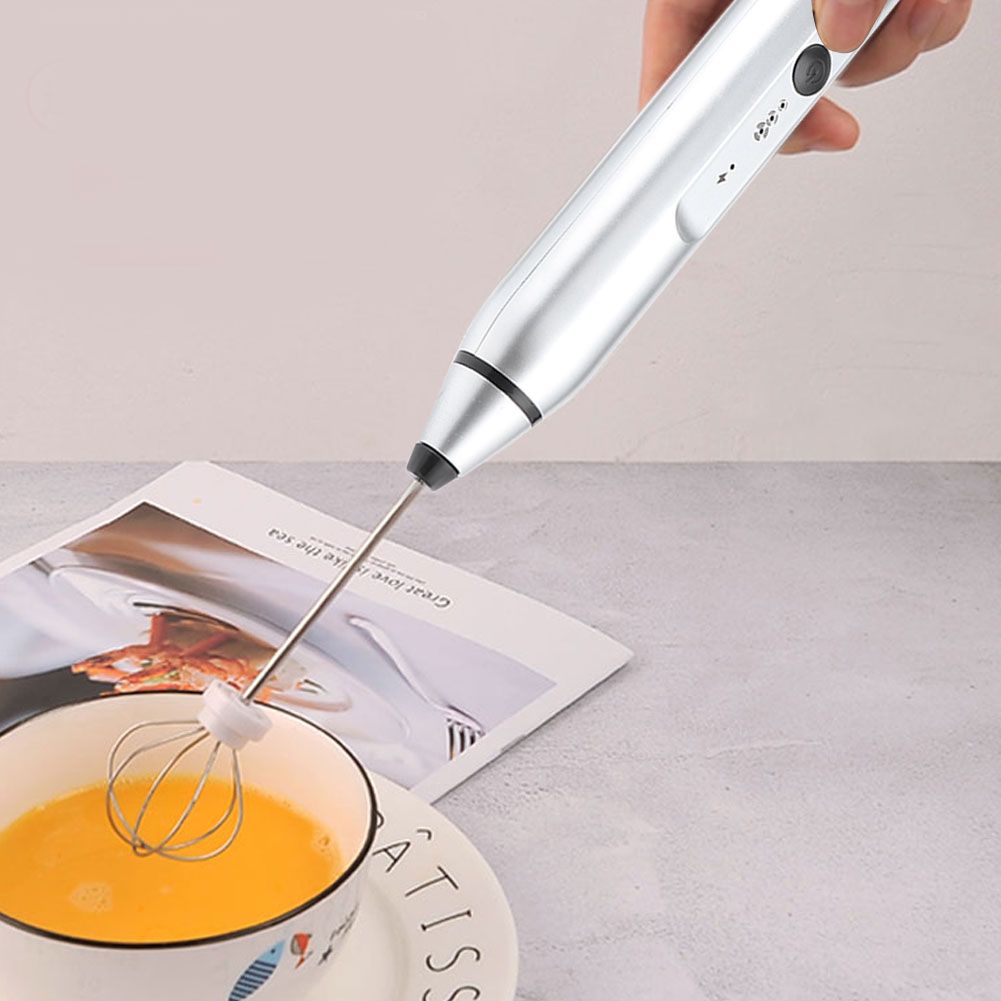 Rechargeable Milk Frother Electric Coffee Mixer Handheld Egg Beater Household view 7
