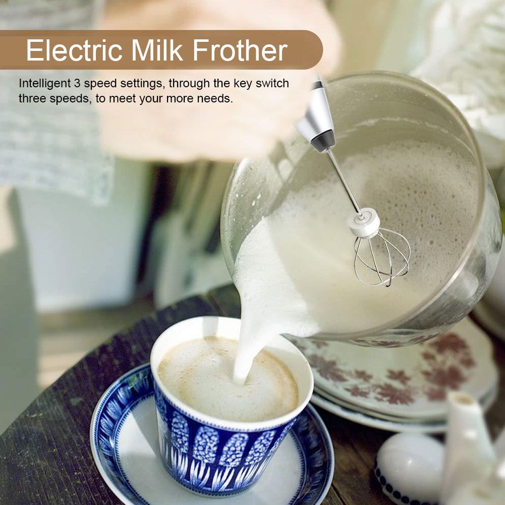 Rechargeable Milk Frother Electric Coffee Mixer Handheld Egg Beater Household view 8