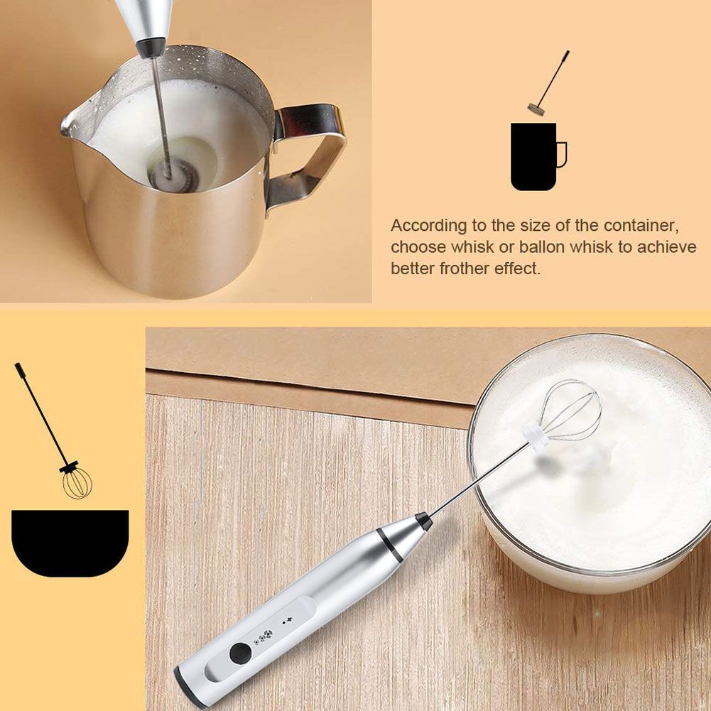 Rechargeable Milk Frother Electric Coffee Mixer Handheld Egg Beater Household view 9