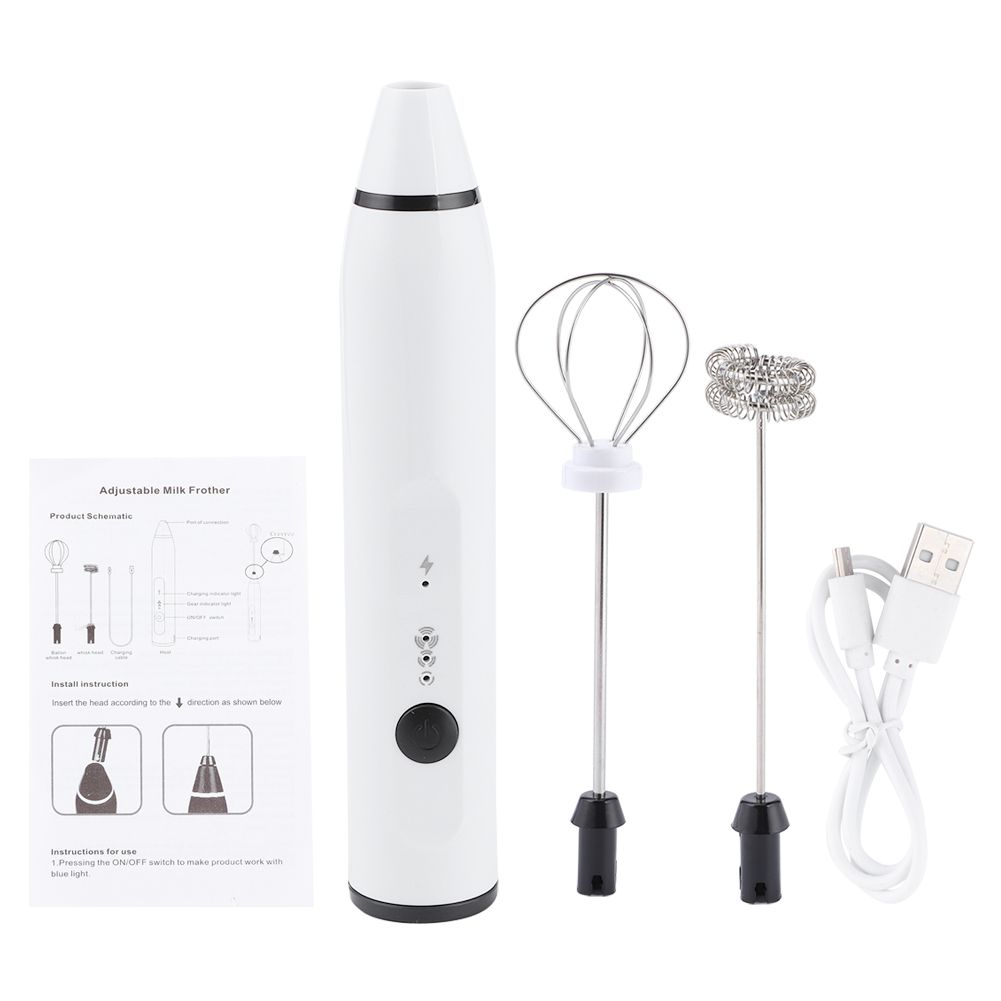 Rechargeable Milk Frother Electric Coffee Mixer Handheld Egg Beater Household view 2