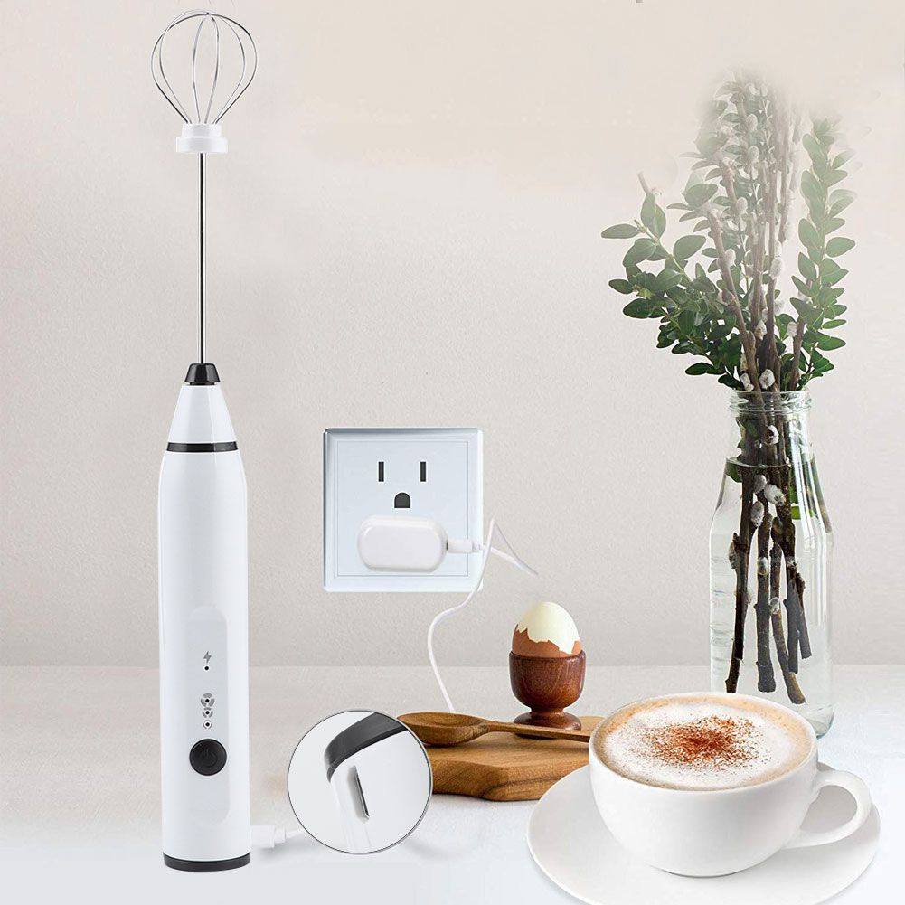 Rechargeable Milk Frother Electric Coffee Mixer Handheld Egg Beater Household view 6