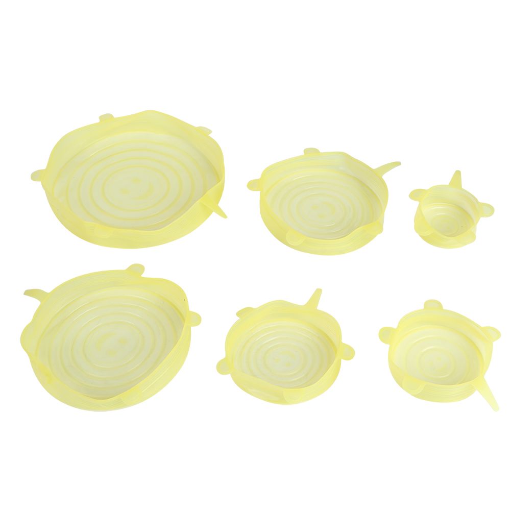 6Pcs/Set Kitchen Silicone Reusable Food Fruit Storage Preservation Stretch view 4