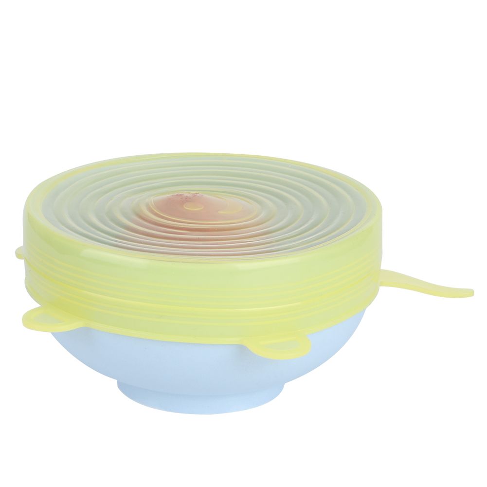 6Pcs/Set Kitchen Silicone Reusable Food Fruit Storage Preservation Stretch view 6