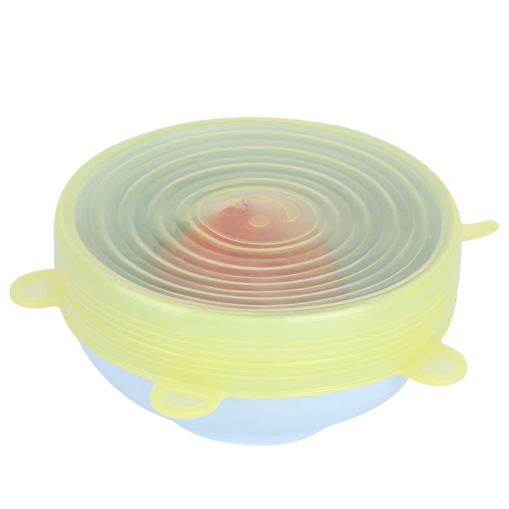 6Pcs/Set Kitchen Silicone Reusable Food Fruit Storage Preservation Stretch view 7