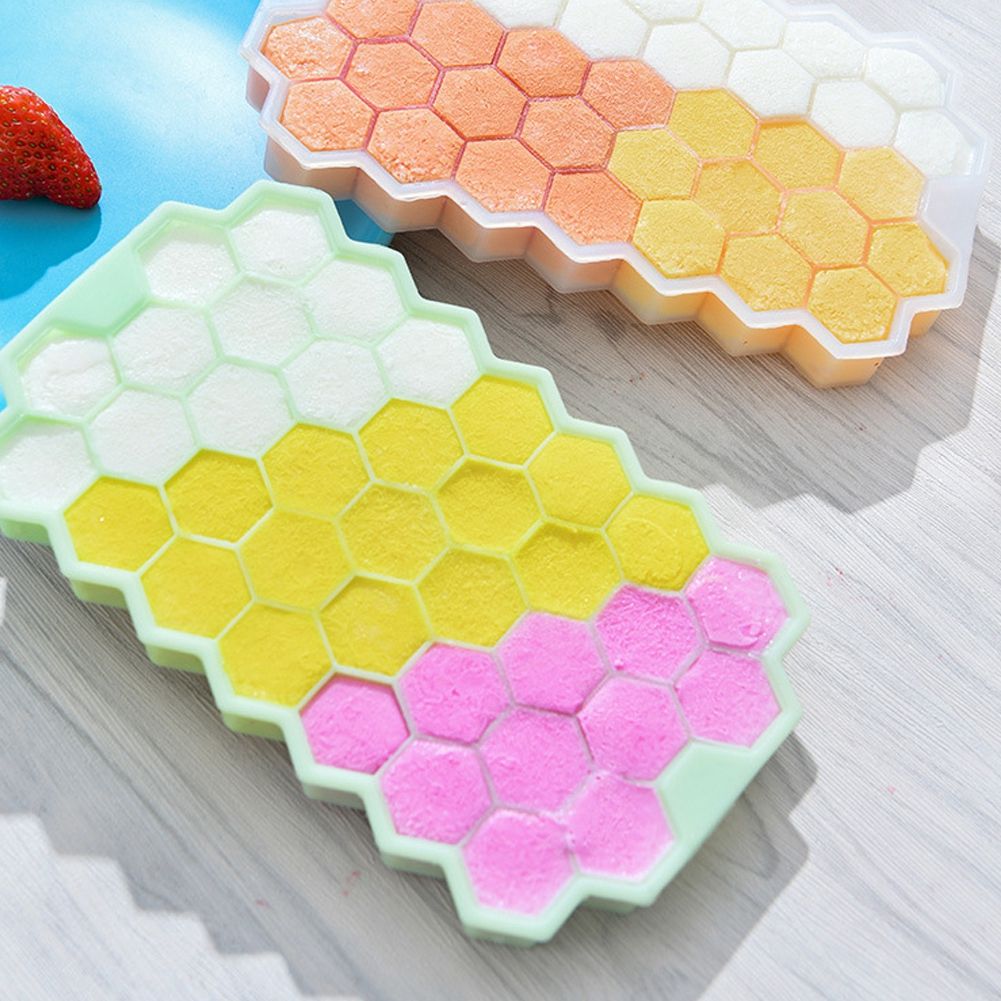 37 Grids Flexible Silicone Ice Trays Ice Cubes Mold with Lid for Kitchen DIY view 3