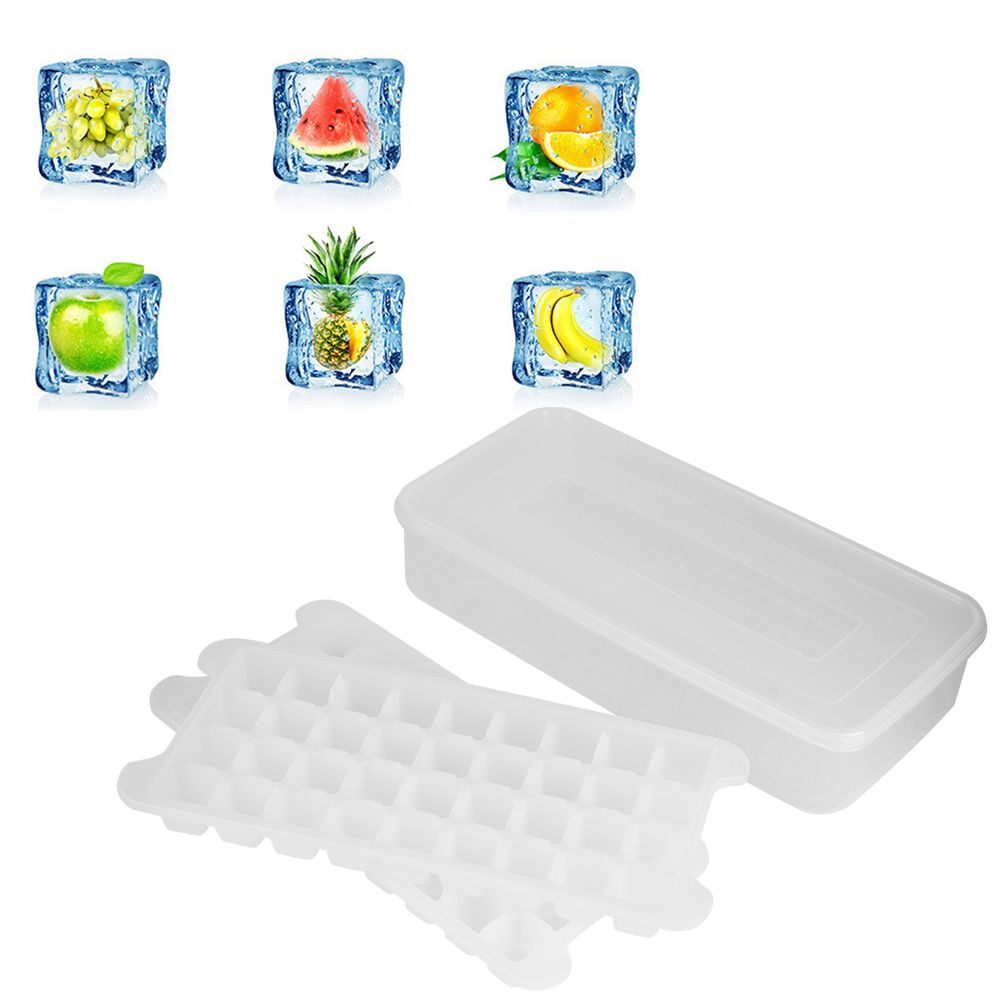 Food Grade Household Kitchen DIY Ice Cubes Mold Tray Ice Maker with Storage view 6